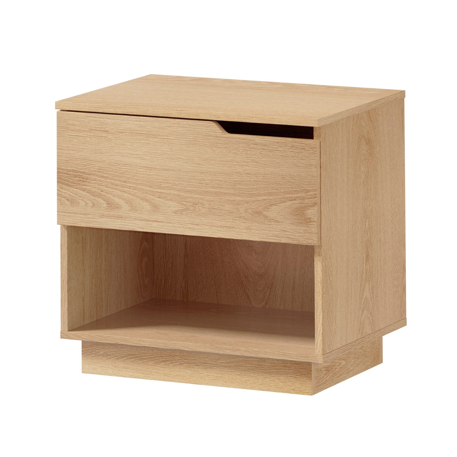 9 Oikiture Bedside Table 1 Drawer Storage Shelf Nightstand Side Cabinet - Natural, 9 of 9