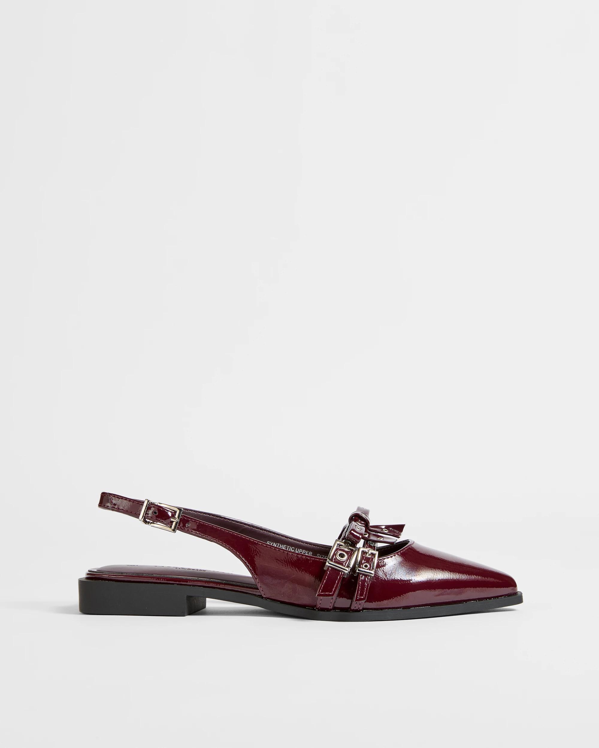 1 Target Woman Strap Studded Slingback Flat - Pinna BURGUNDY, 1 of 3