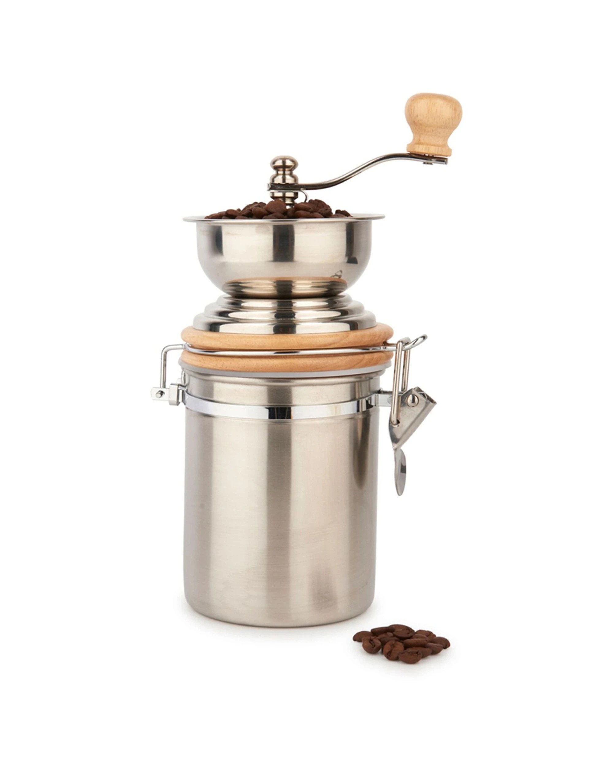 2 La Cafetiere Manual Stainless Steel Coffee Grinder Adjustable Settings - Silver, 2 of 8