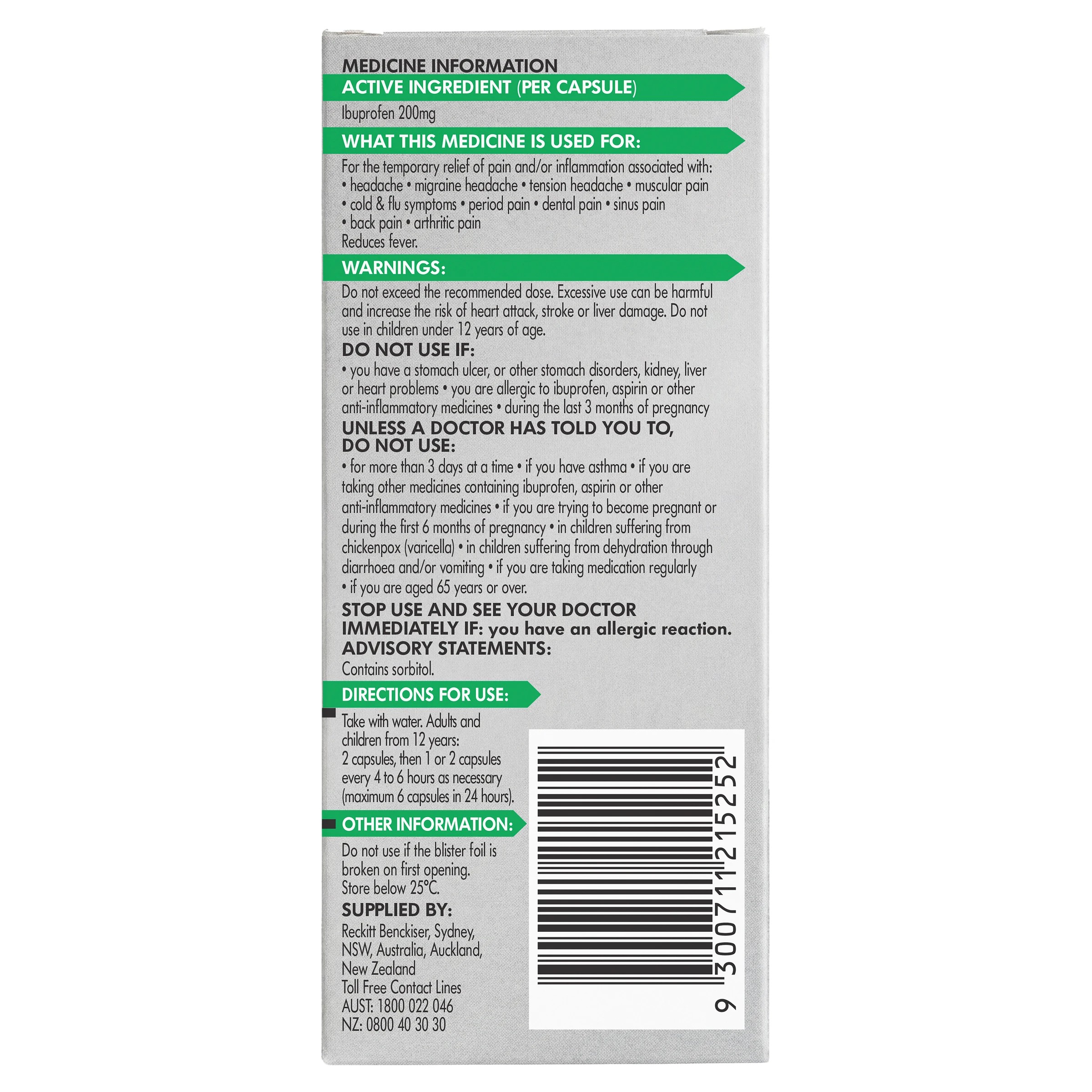 2 20 Pack Nurofen Zavance Fast Pain Relief Liquid Capsules 200mg Ibuprofen, 2 of 9