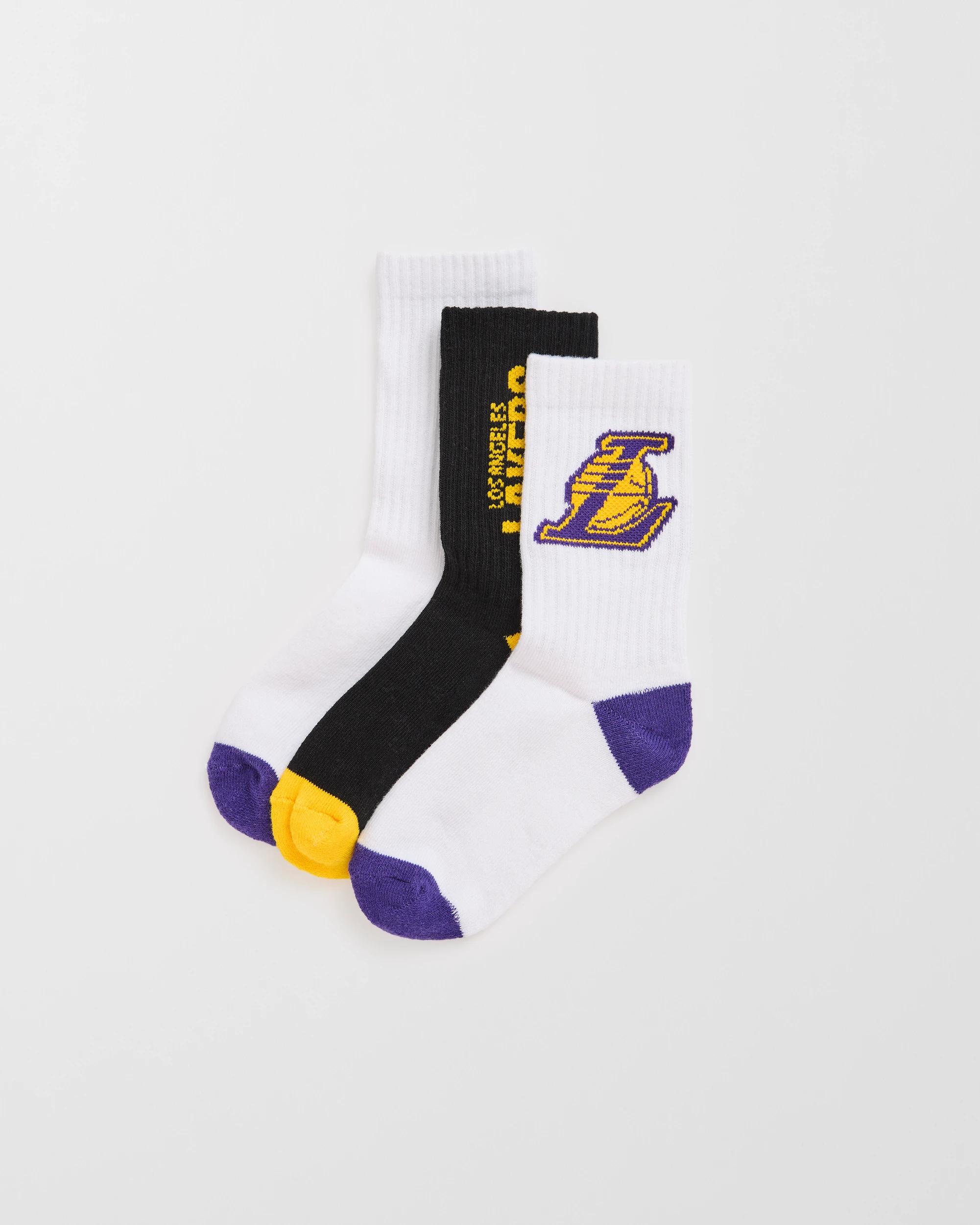 1 NBA 3 Pack Crew Socks LA LAKERS, 1 of 3