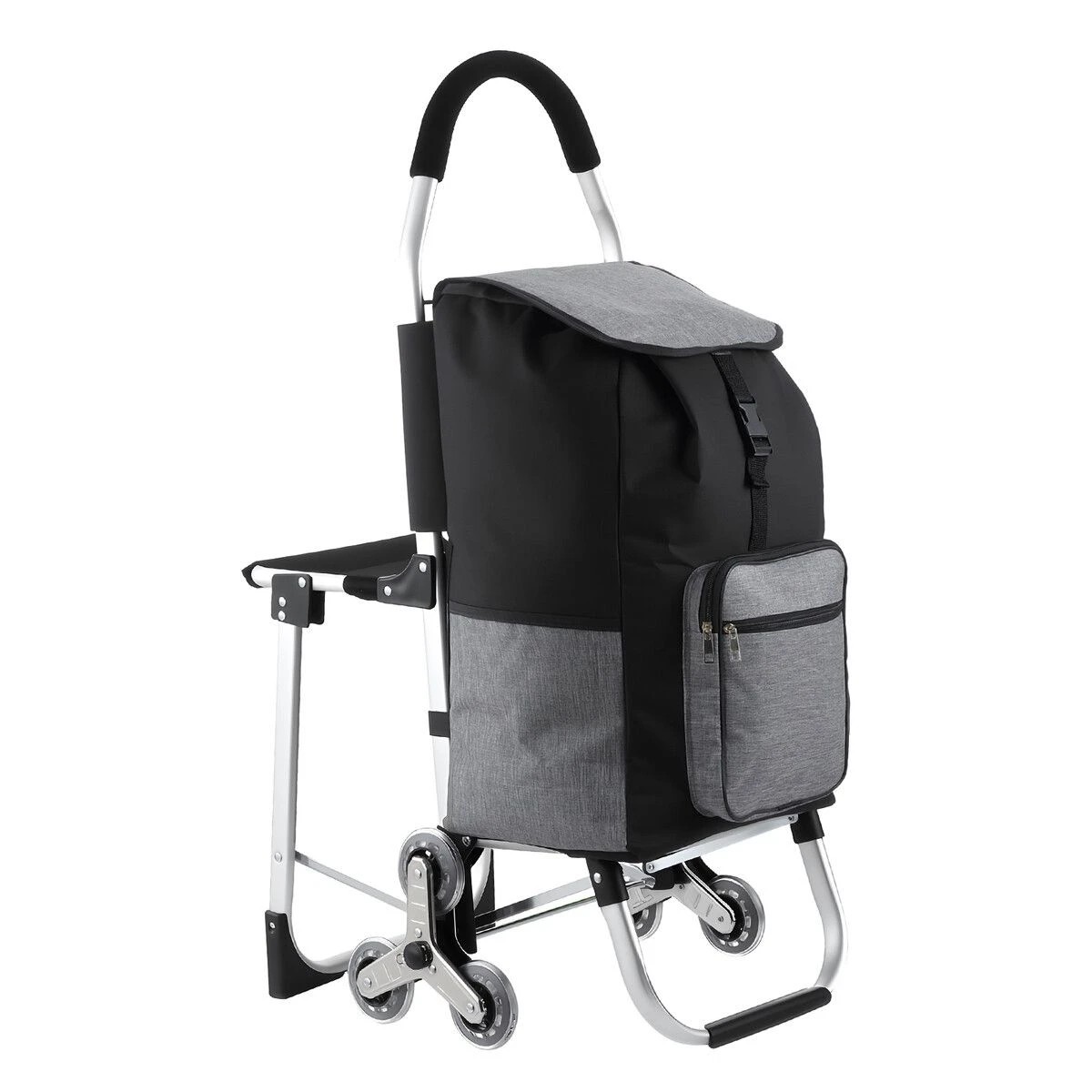 1 AUSWAY Shopping Cart Folding Trolley Dolly Grocery Bag Stair Climbing Wheels Waterproof, 1 of 3