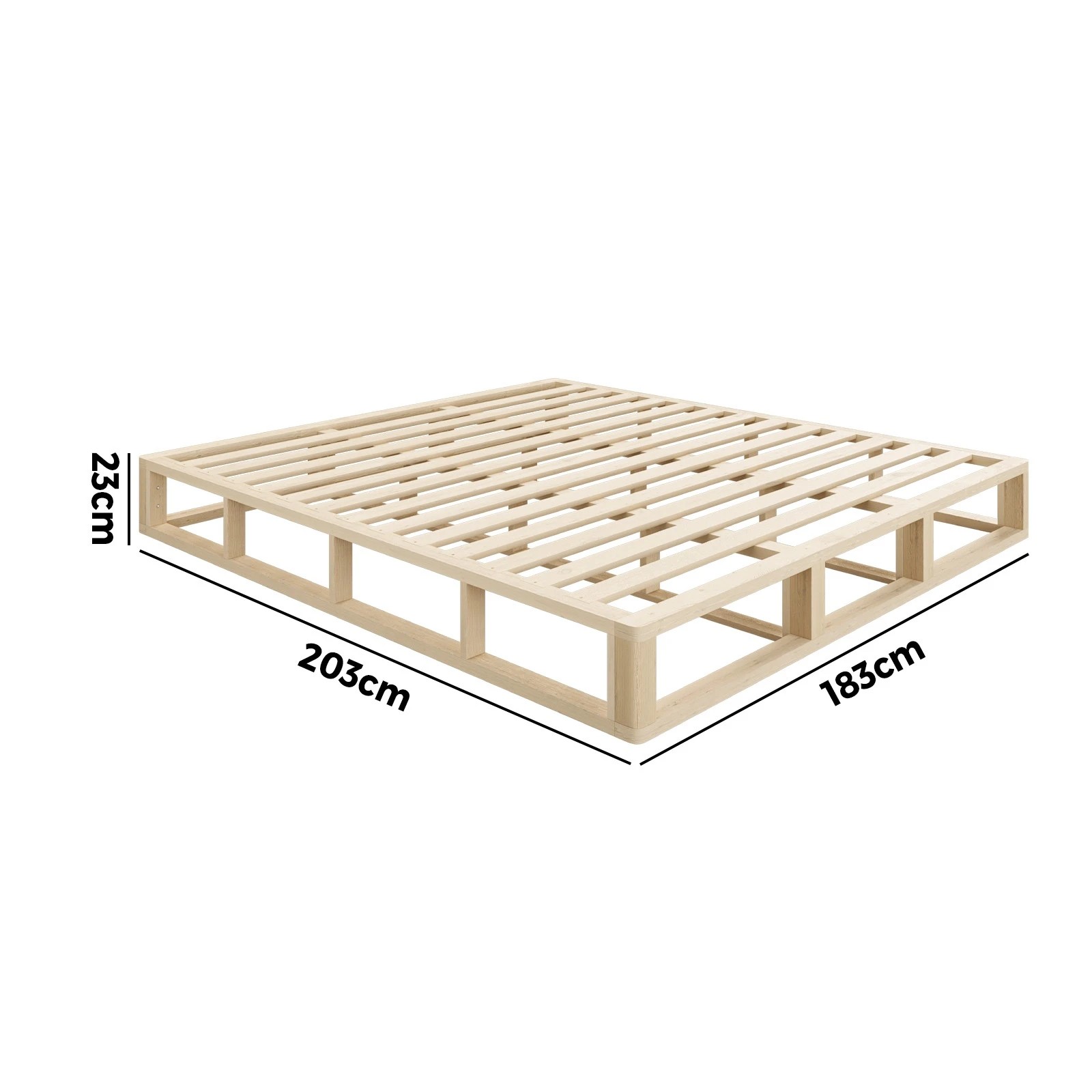 5 Oikiture Bed Frame King Size Wooden Bed Base Platform Cage-like
 - Natural, 5 of 10