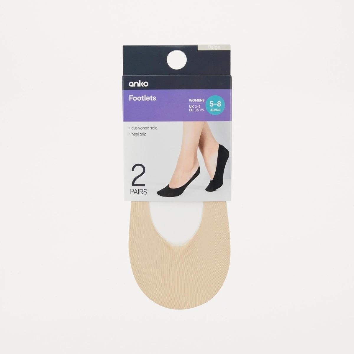 3 2 Pack Cushioned No Show Footlets NATURAL FOOTLET, 3 of 3