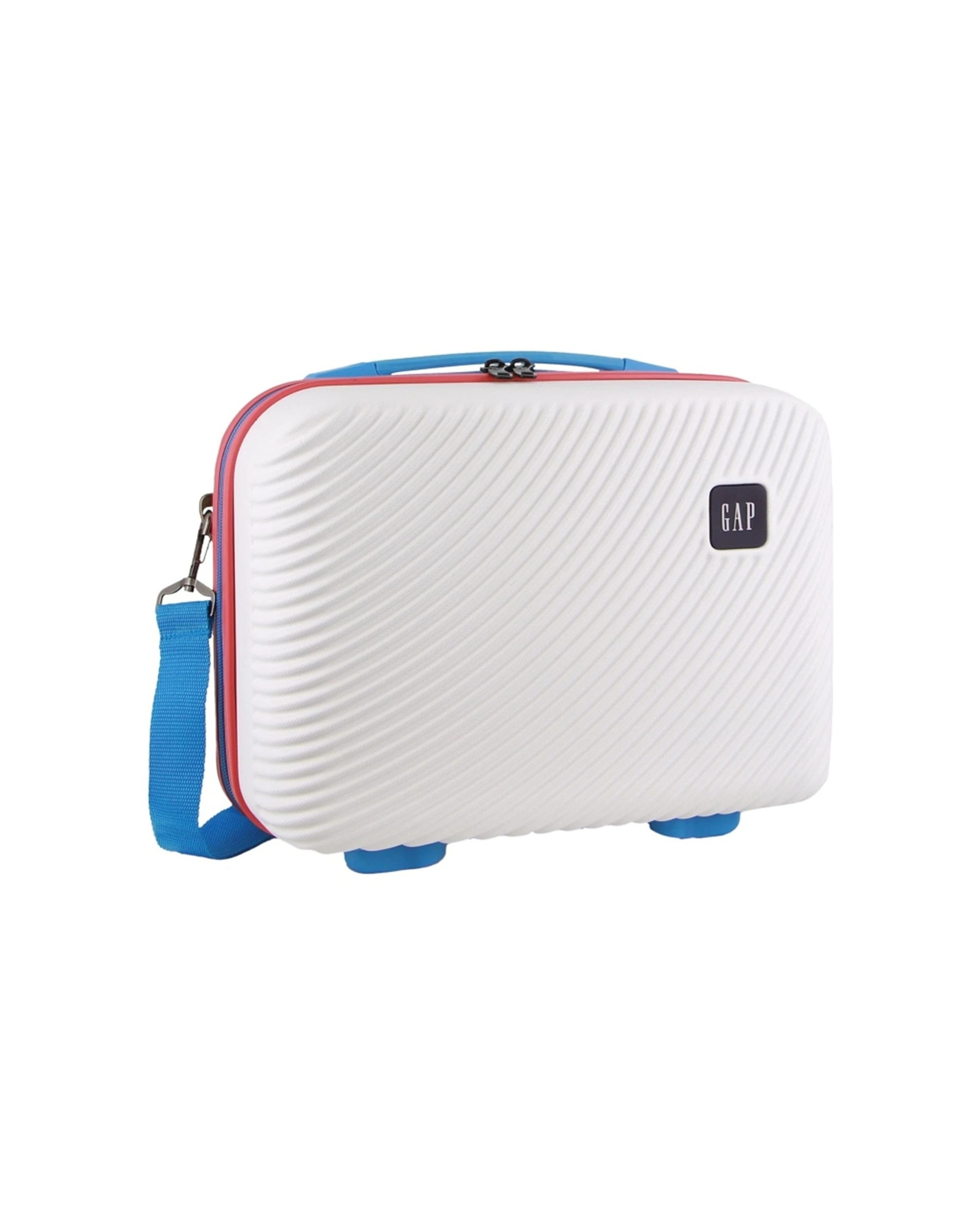 1 GAP Stripe Hard-Shell Mini Travel Crossbody Bag With Zip Pocket 27cm - White, 1 of 3