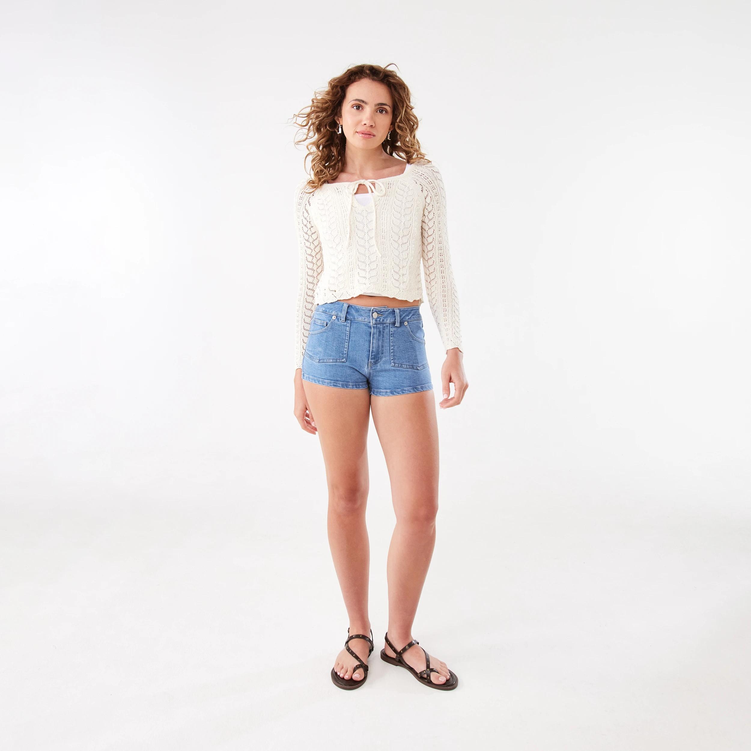 2 Denim Micro Shorts Light Wash, 2 of 8