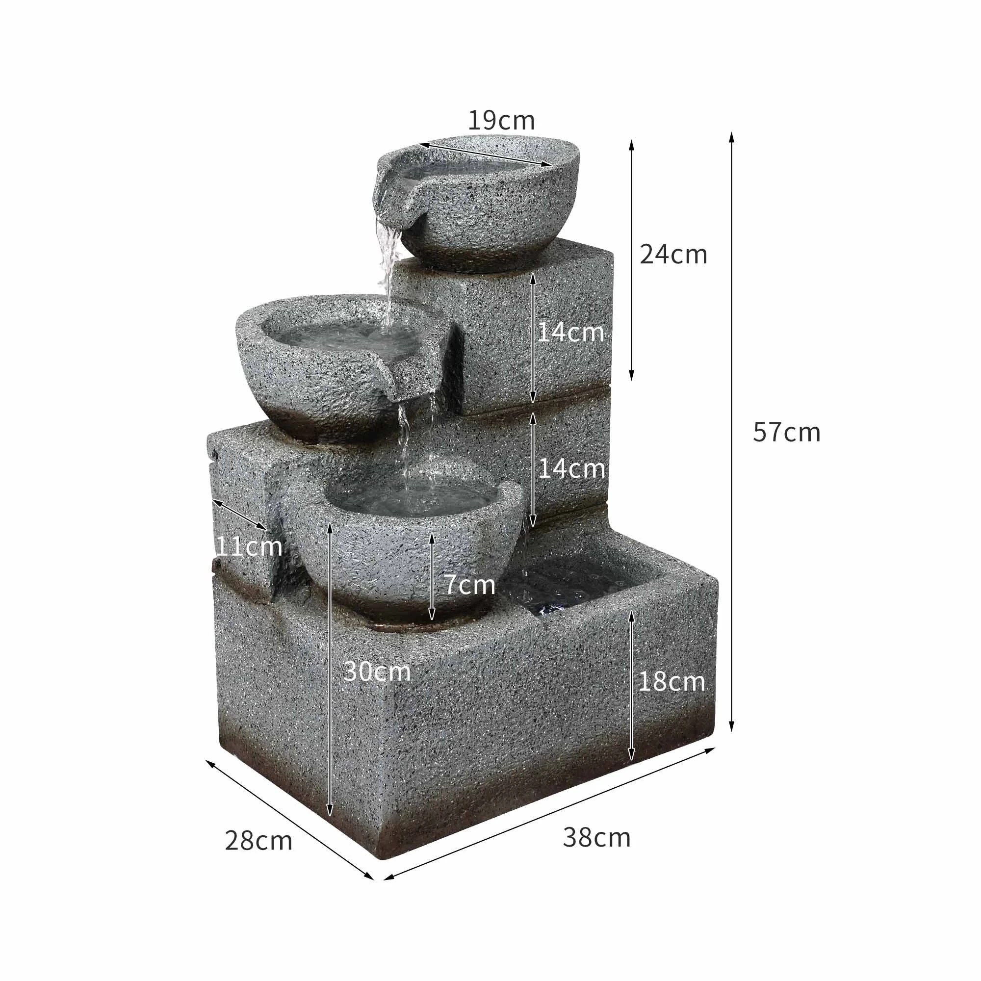 3 Lambu Wash Ornament Garden Statue Outdoor Decoration Electrical - Grey, 3 of 6