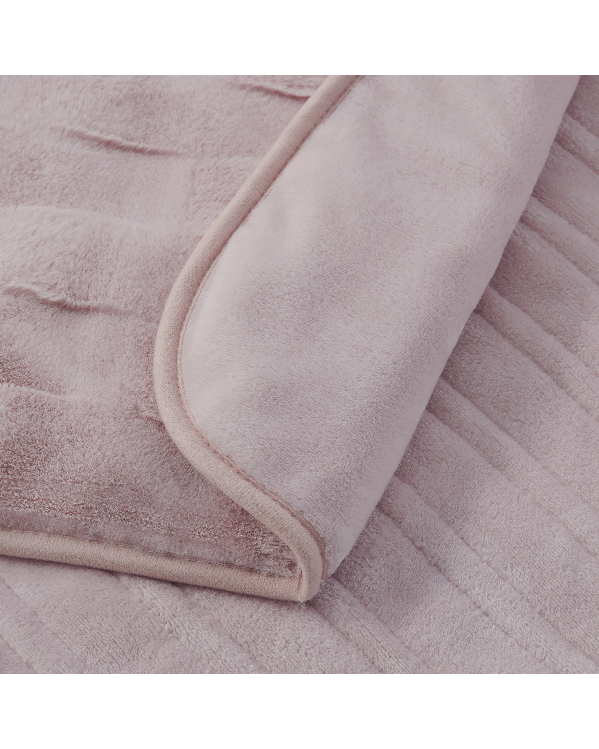 4 Dreamaker Basketweave Faux Fur Heated Throw 130x160cm - Blush Pink, 4 of 10