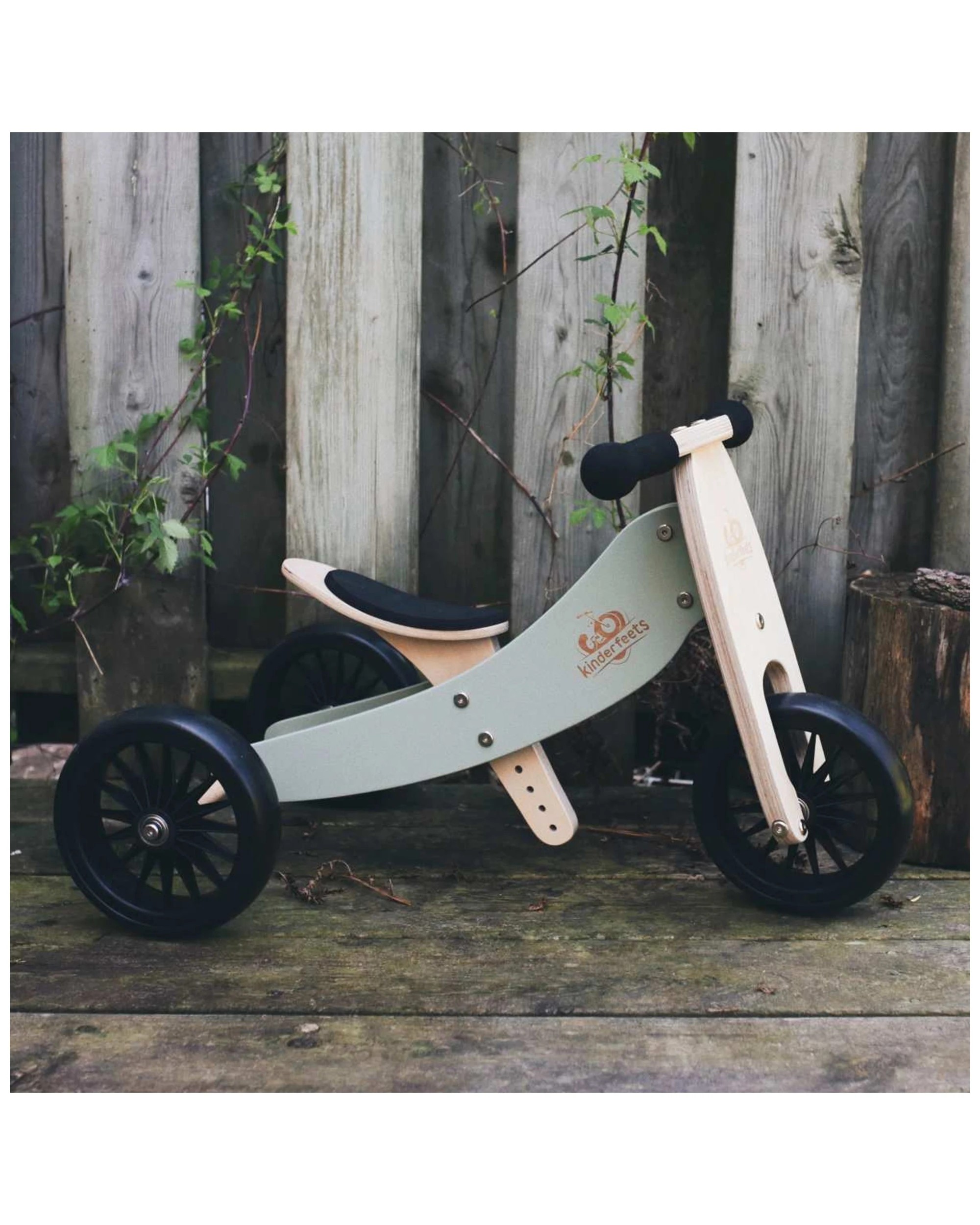 3 Kinderfeets 72cm Wood Tiny Tot Plus Bike Trike Kids Ride-on Toy Silver Sage 18m Plus - Green, 3 of 6