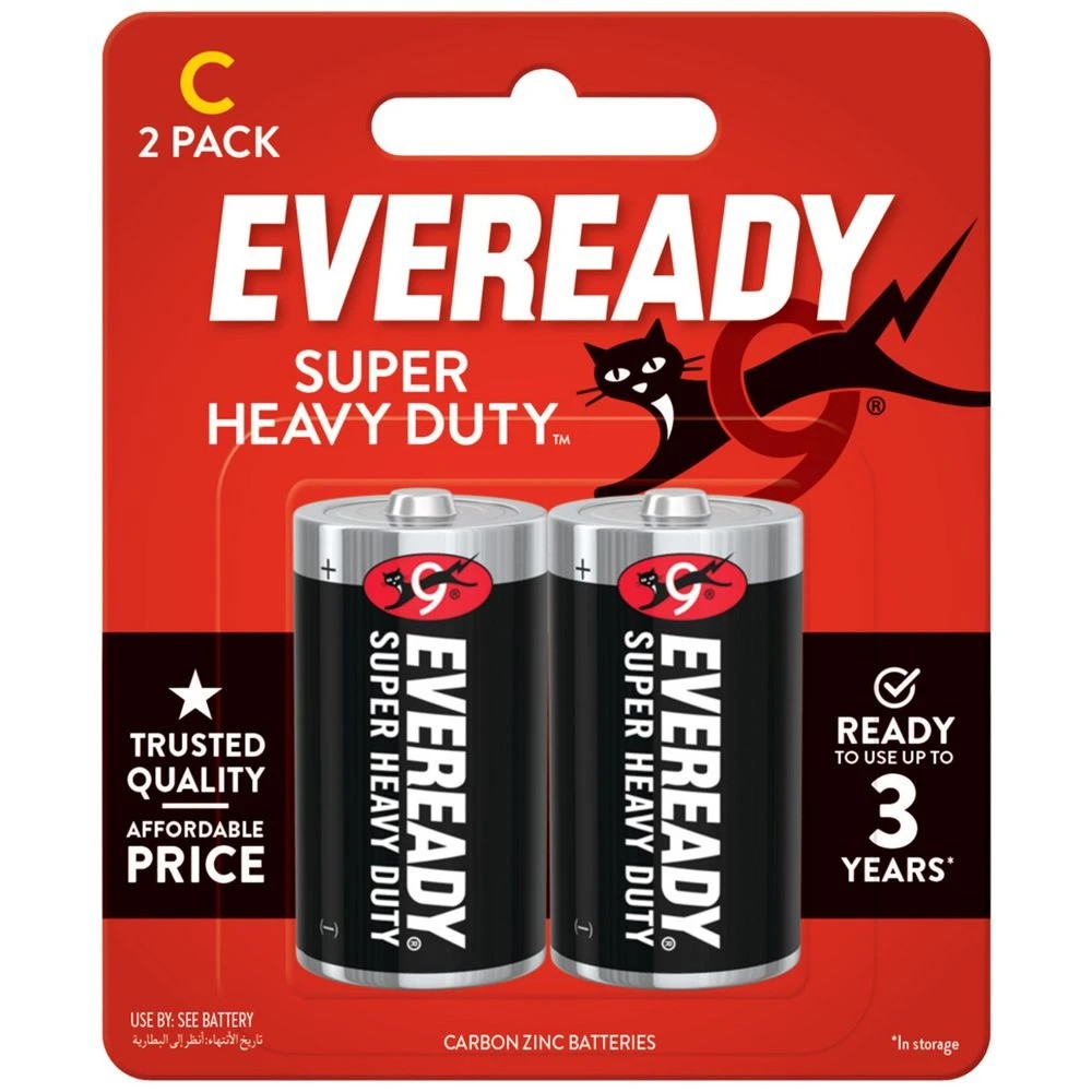 1 Eveready Super Heavy Duty C Batteries 2 Pack, 1 of 1