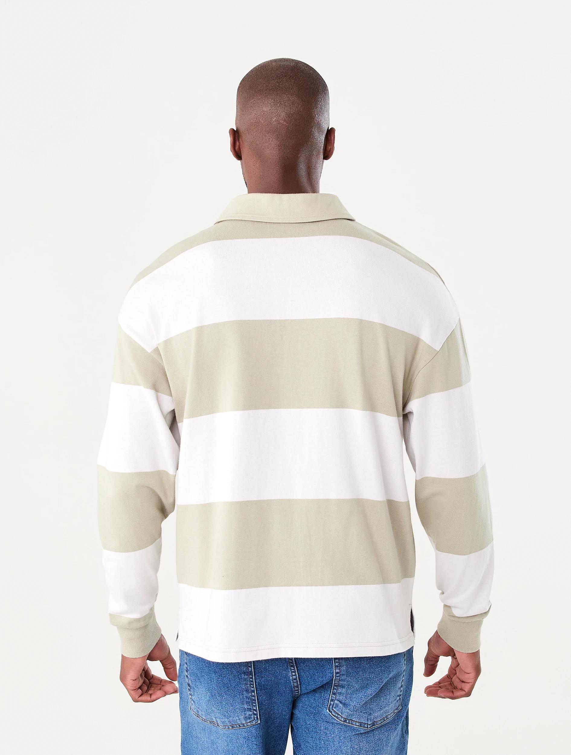 3 Long Sleeve Striped Rugby T-shirt Bge Stripe, 3 of 7