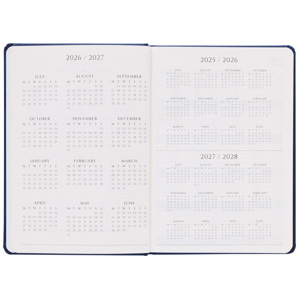 3 J.Burrows A5 Week to View Textured FY26/27 Diary Navy, 3 of 6