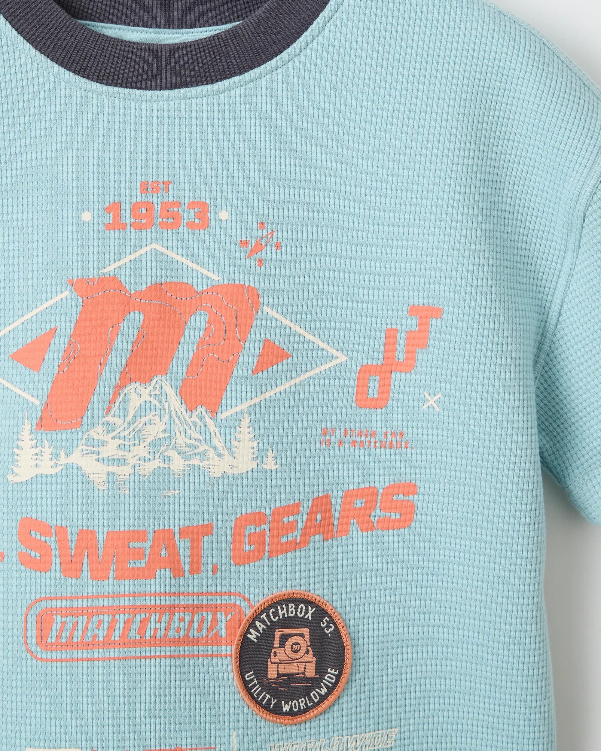 6 Licensed Matchbox Australian Cotton Waffle T-Shirt BLUE, 6 of 6