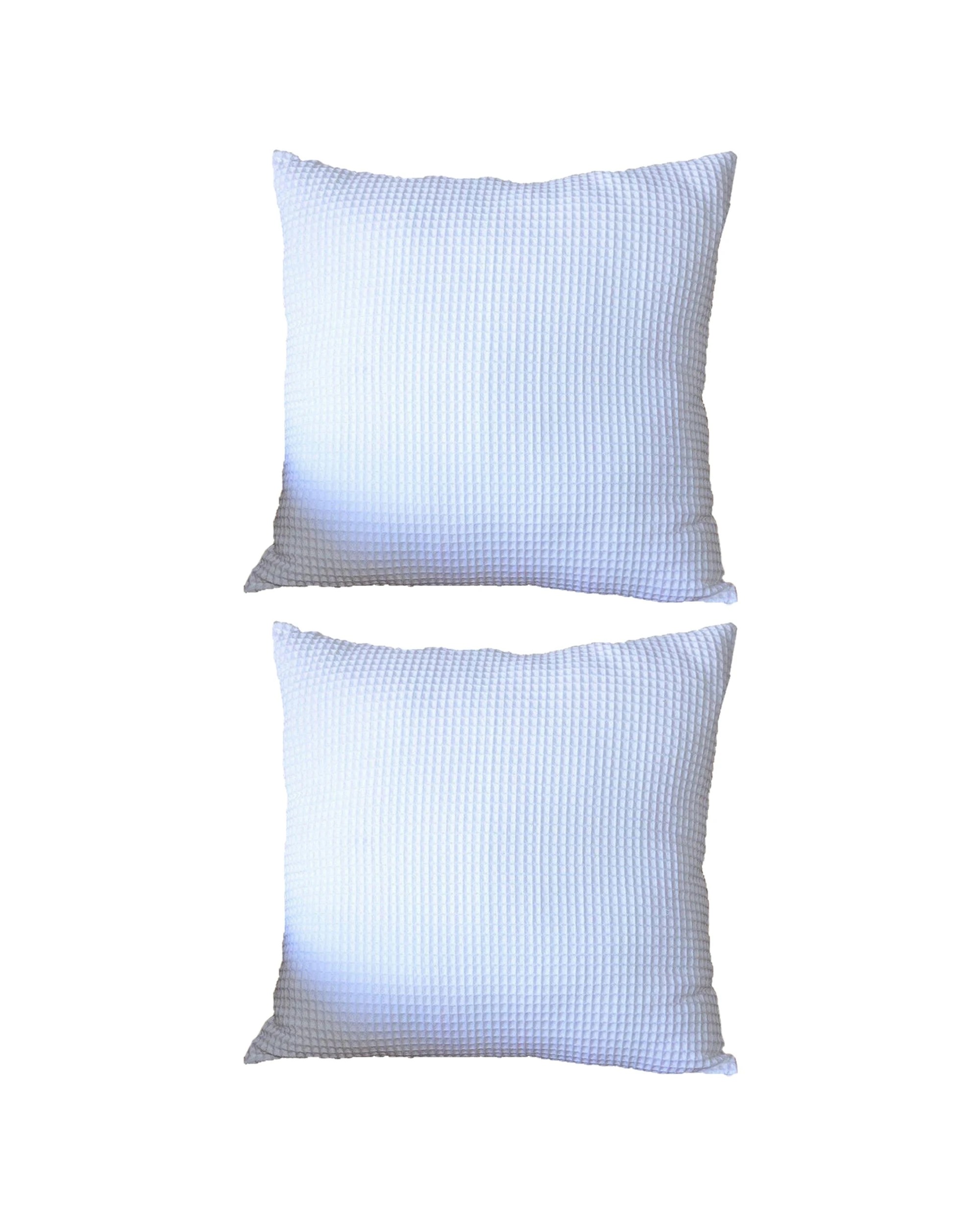 1 Cotton More 2pc Chunky Waffle 100% Cotton European Cushion Cover Set 65x65cm - White, 1 of 3