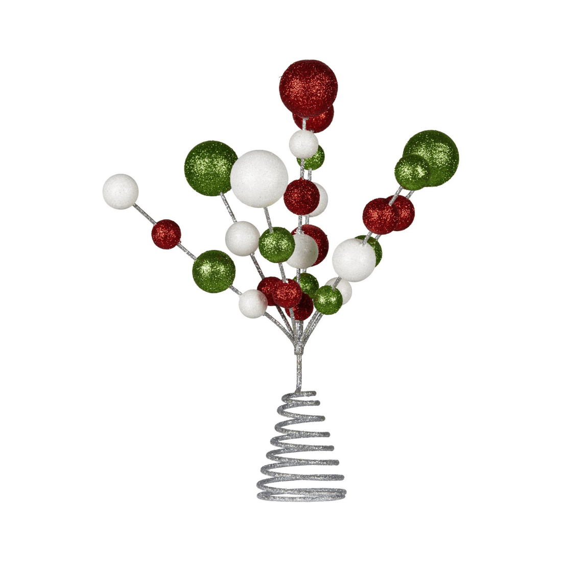 1 Christabelle Colourful Baubles Christmas Tree Topper With Festive Glitter Finish Decoration Ornament, 1 of 4