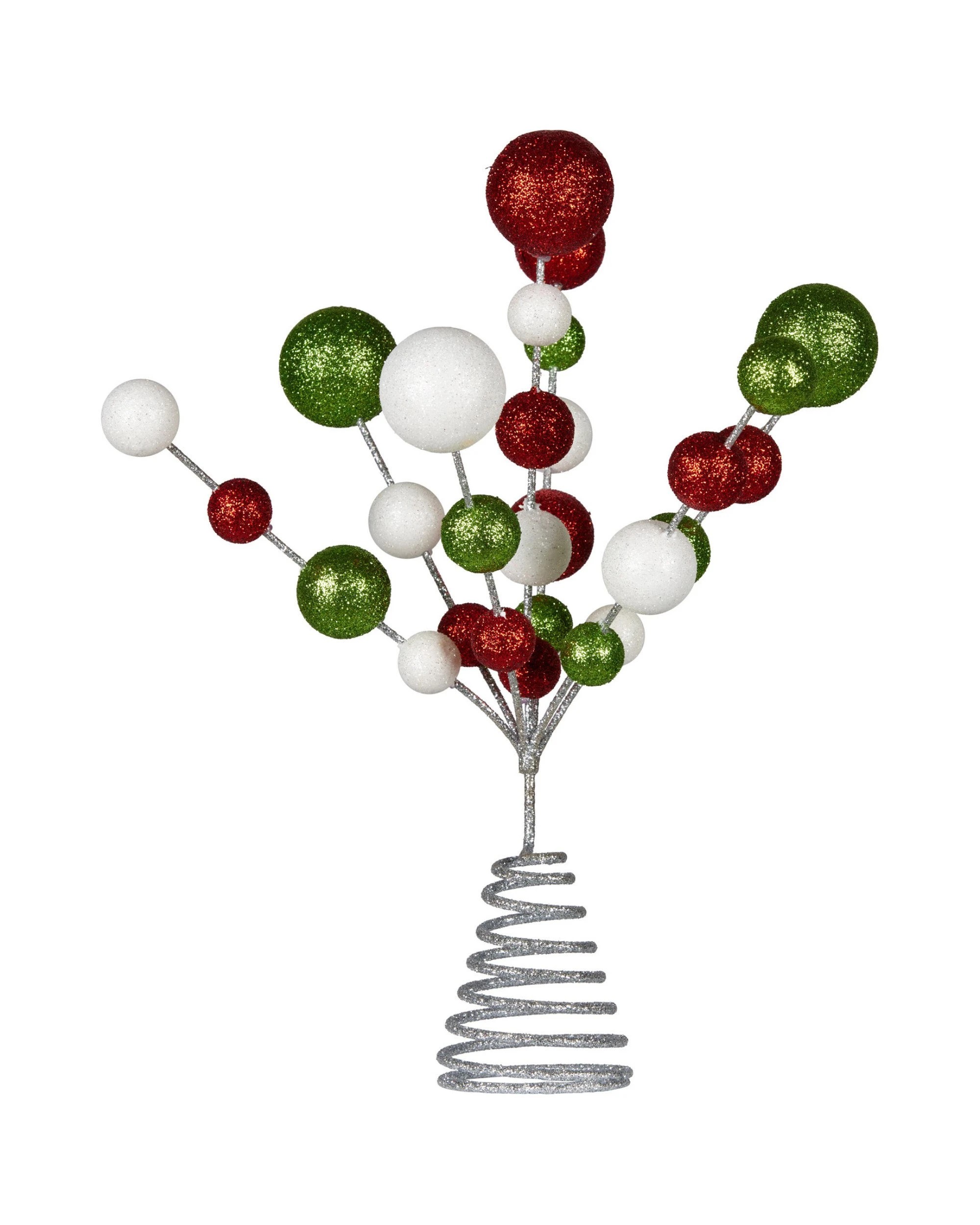 1 Christabelle Colourful Baubles Christmas Tree Topper With Festive Glitter Finish Decoration Ornament, 1 of 4
