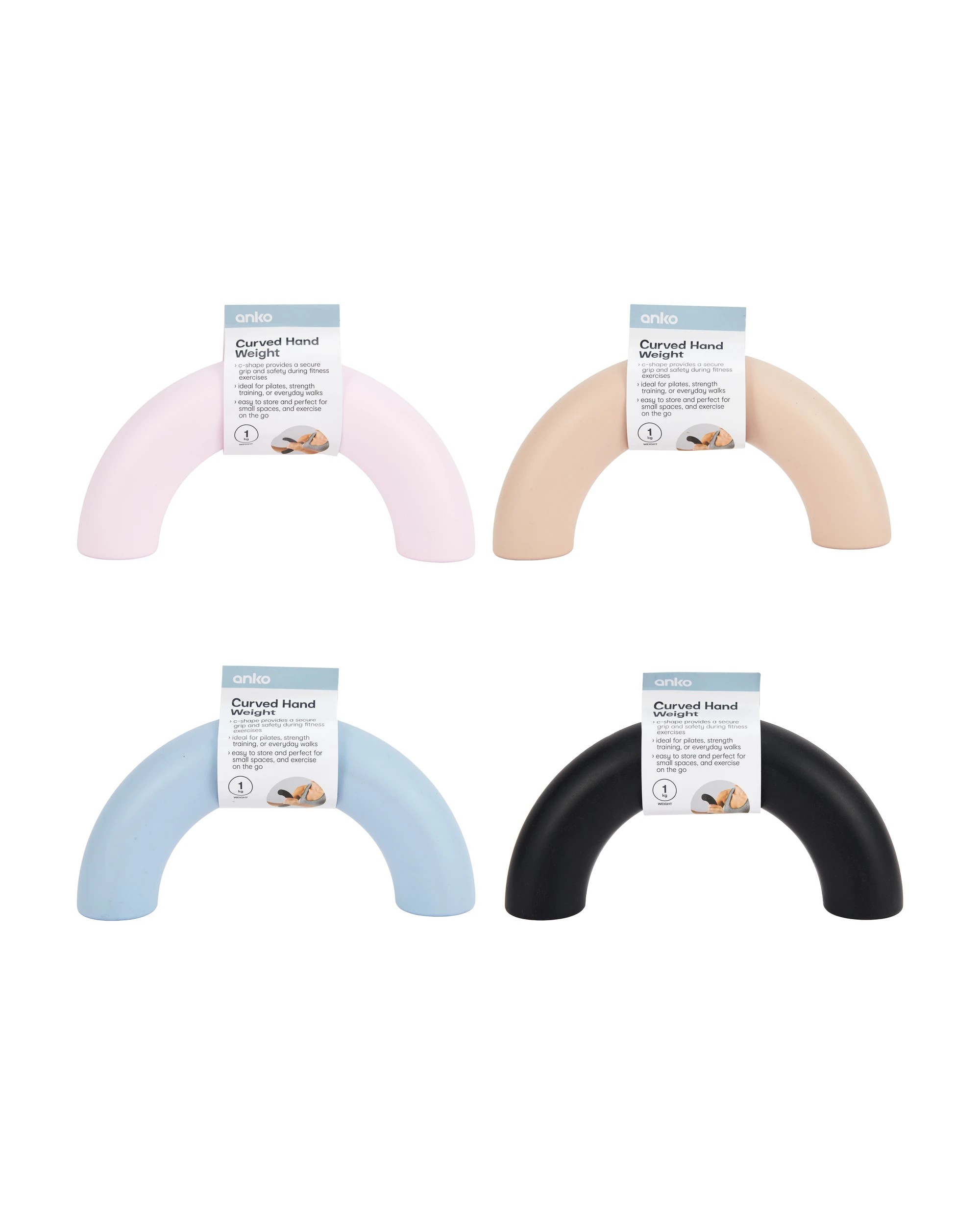 8 2 Pack Curved Hand Weight - Assorted, 8 of 9
