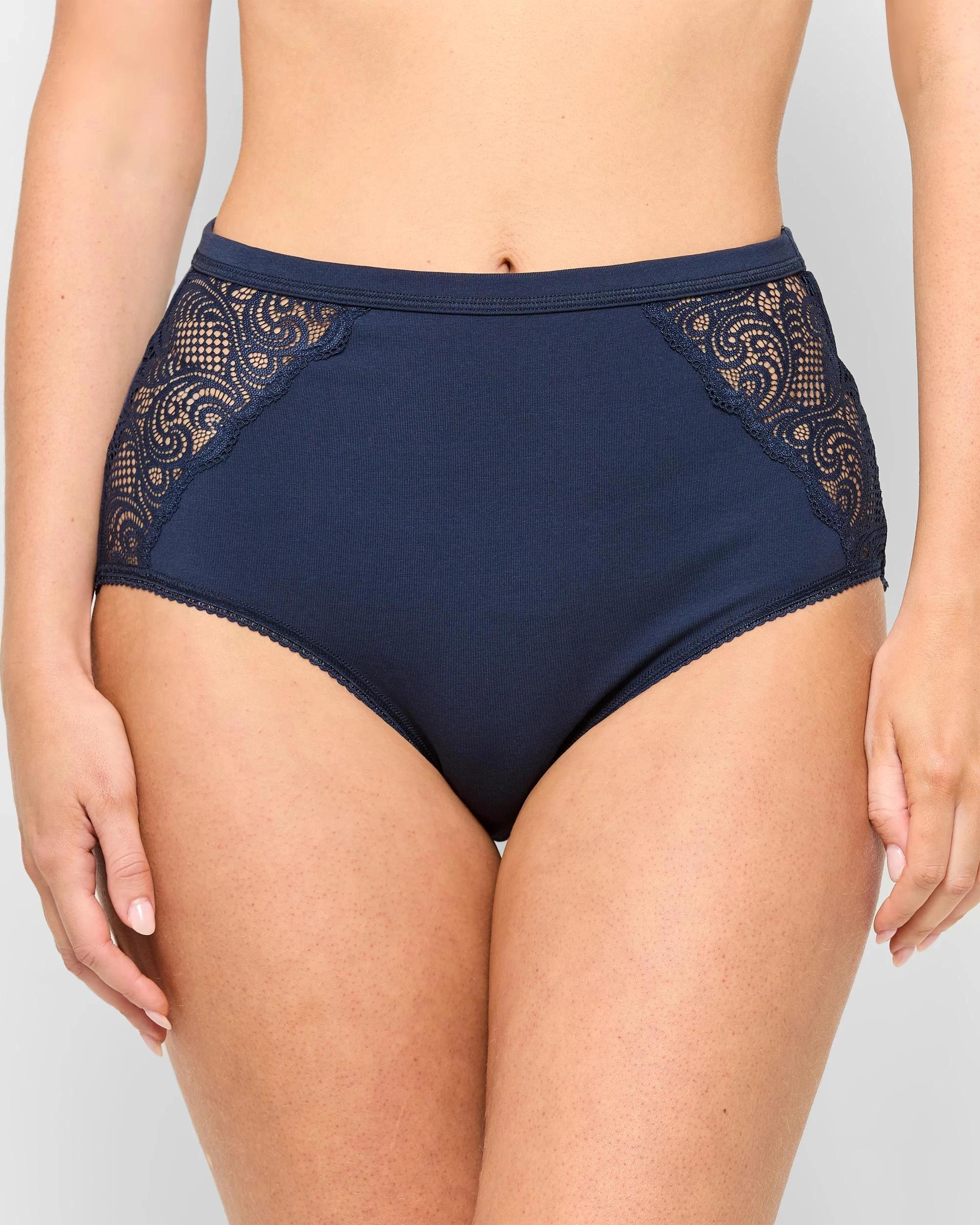 2 Target Woman Australian Cotton and Lace 2 Pack Full Briefs NAVY BLUE, 2 of 4