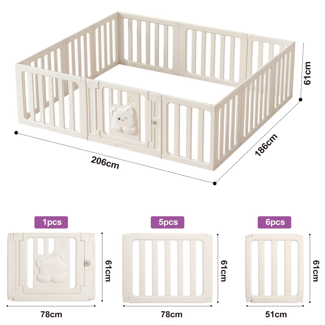 3 Bopeep Kids Playpen 12 Panels, 3 of 7