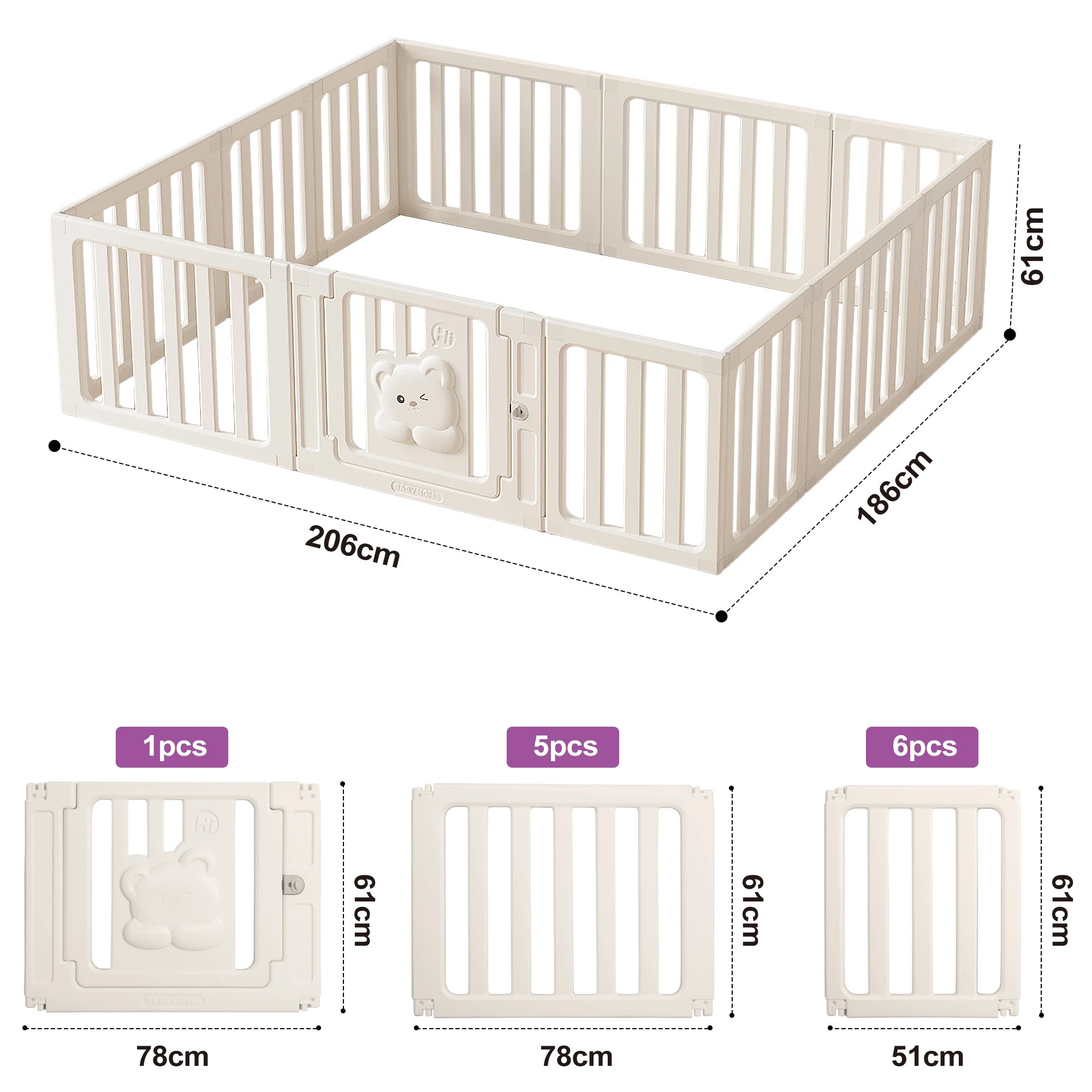 3 Bopeep Kids Playpen 12 Panels, 3 of 5