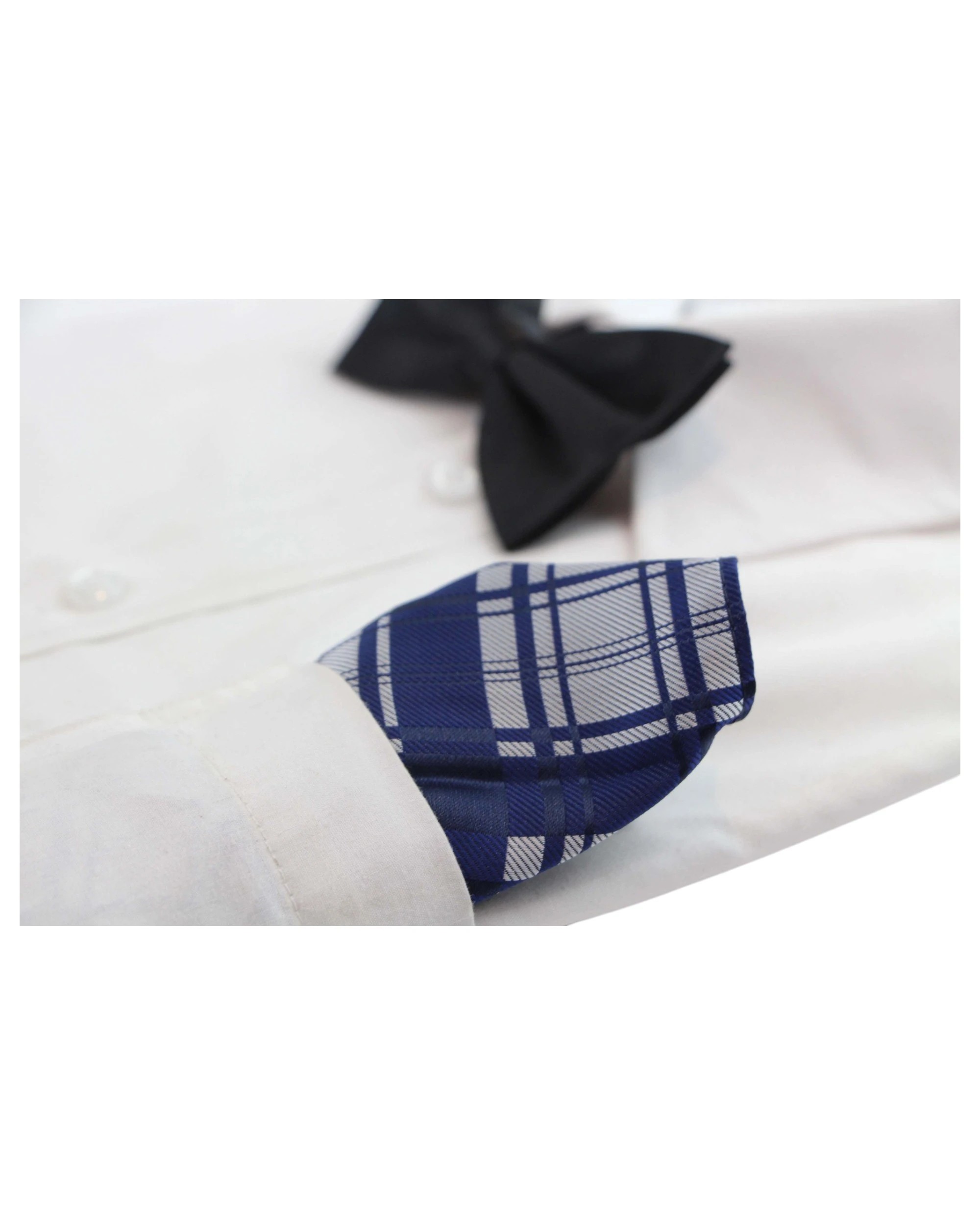 3 Zasel Mens Navy Blue Checkered Silk Pocket Square - Multi - Multi, 3 of 3