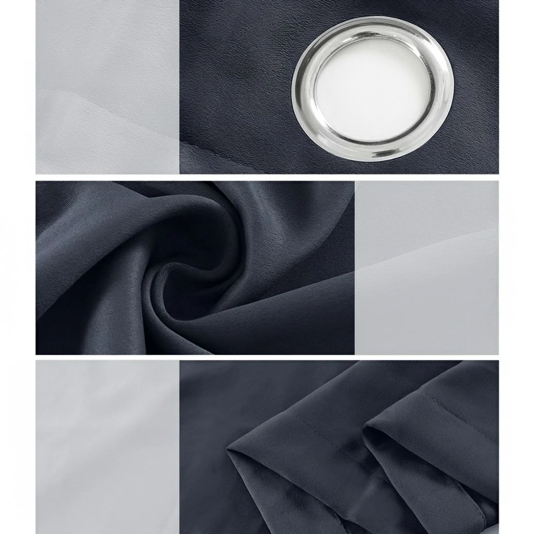 7 Artiss 2X Blockout Curtains Eyelet 180x213cm - Charcoal, 7 of 7