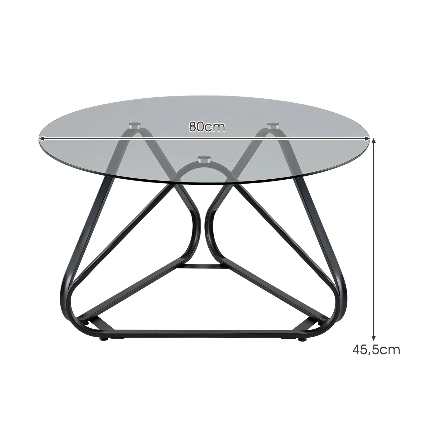 2 Costway Round Coffee Table Tempered Glass Tabletop Center Cocktail Table - Black, 2 of 7