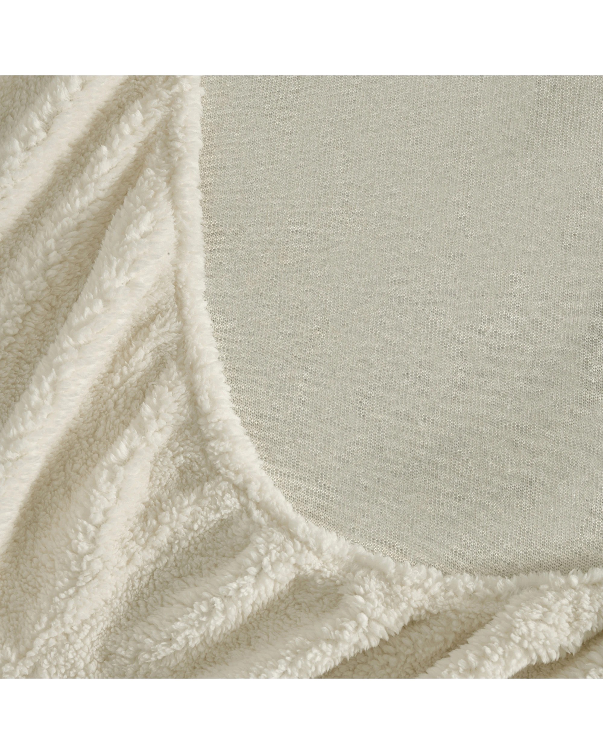 6 Dreamaker Jasper Teddy Fleece Combo Fitted Sheet Set - King Bed - Snow, 6 of 7