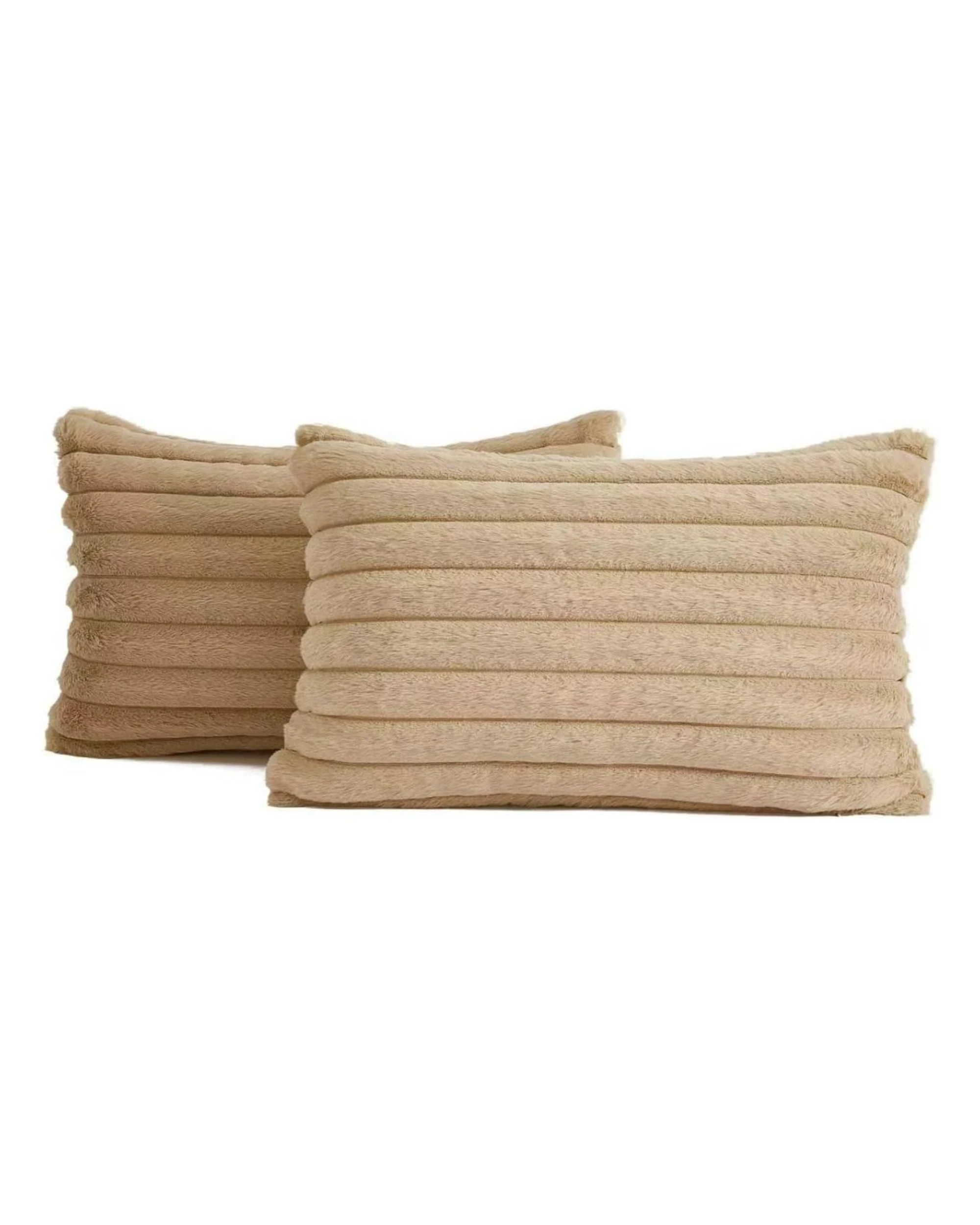 2 Gioia Casa 2-Pack Faux Fur Cushion Covers Soft 30x50cm - Natural, 2 of 3