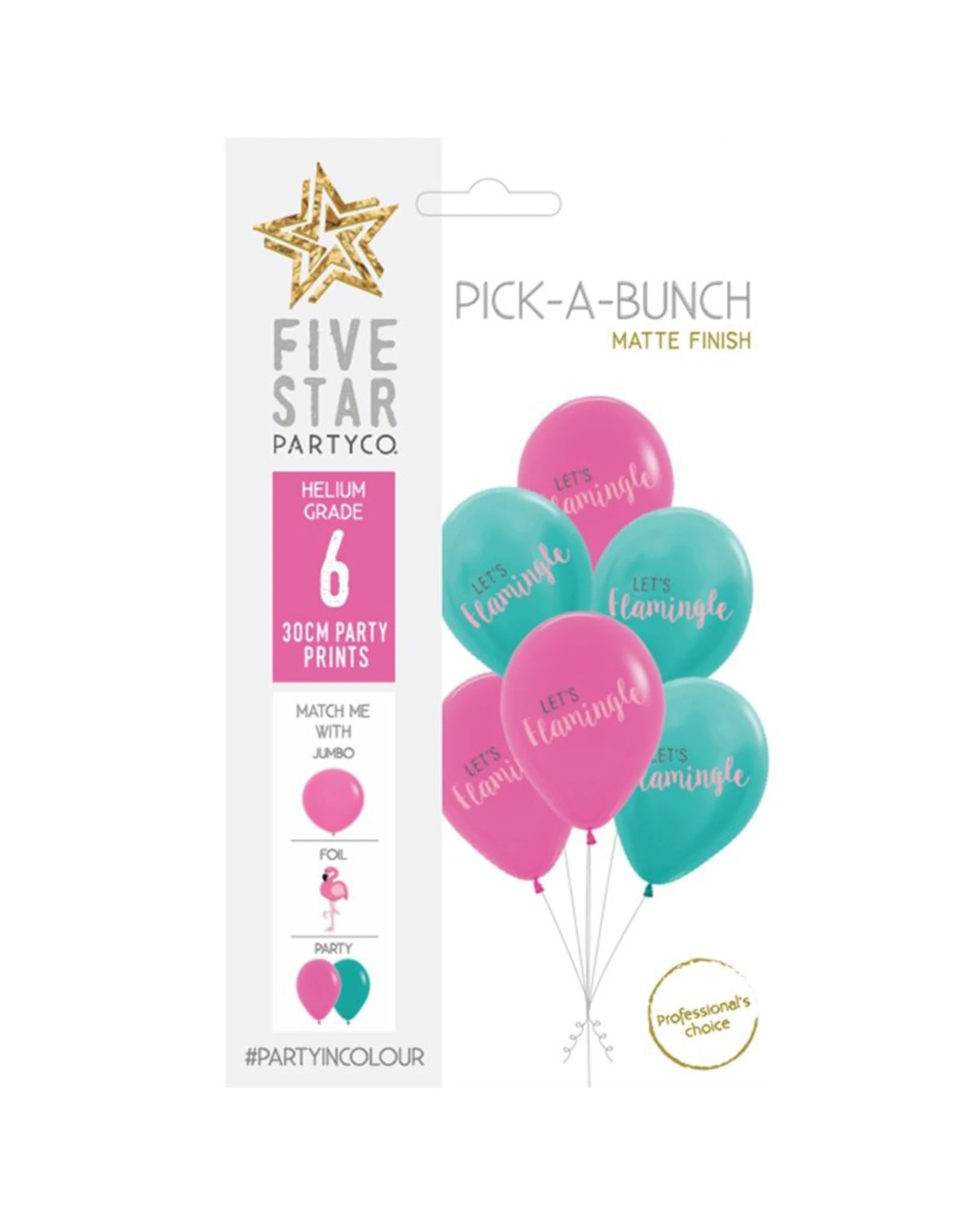 2 Five Star Let's Flamingle Balloons Pack of 6, 2 of 2