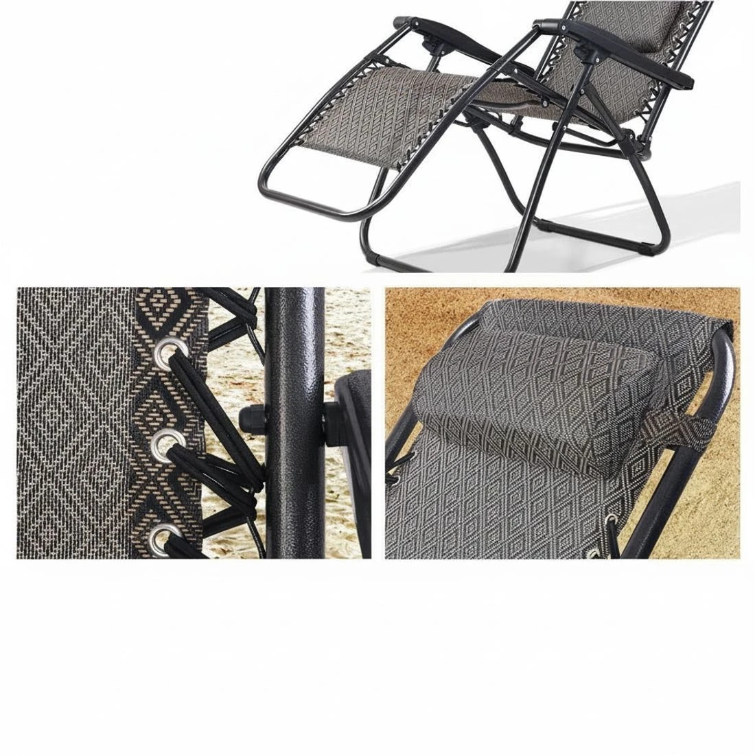 4 Gardeon Zero Gravity Chair Folding Outdoor Recliner Adjustable Sun Lounge Camping - Beige, 4 of 8