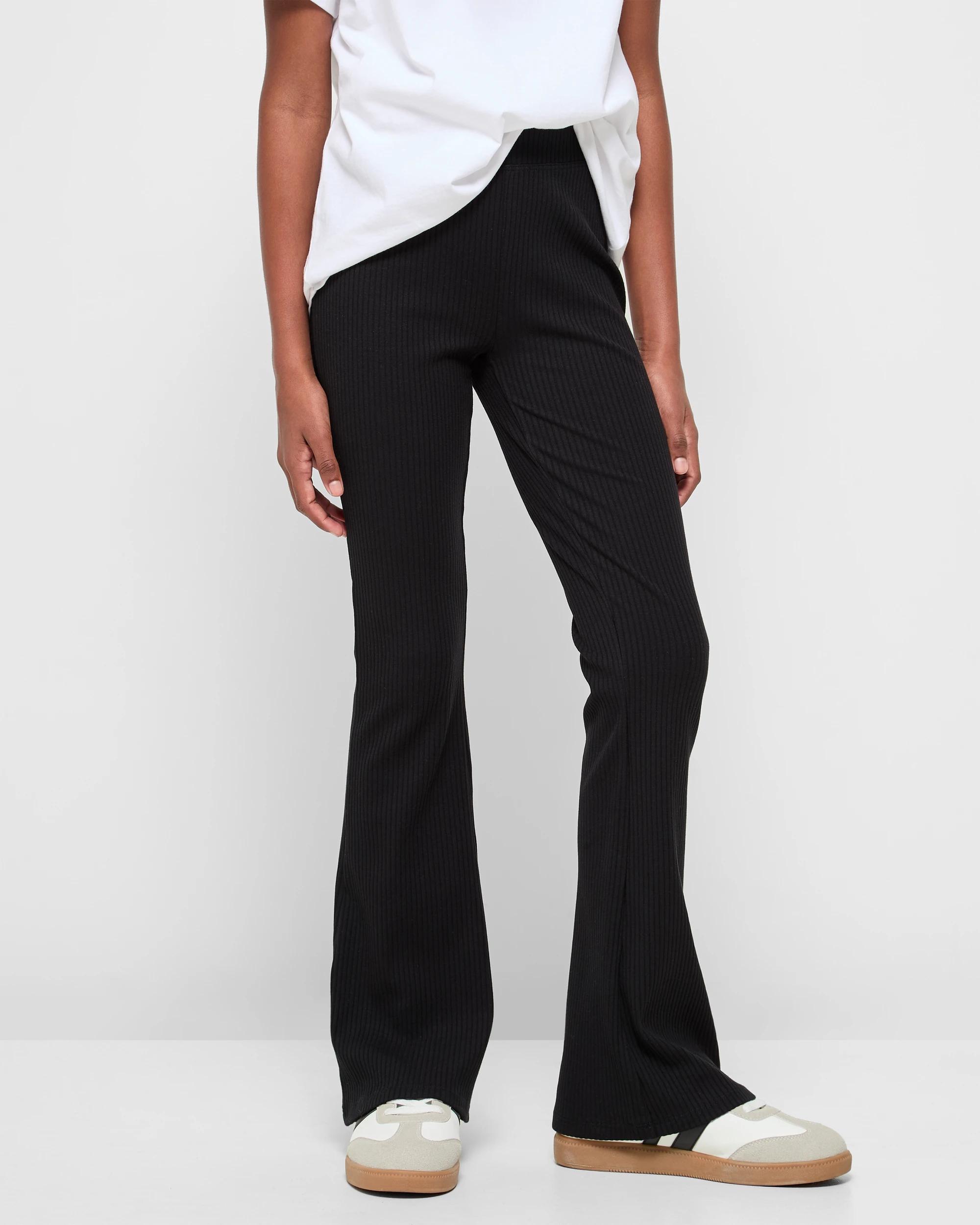 3 Target Australian Cotton Rib Flare Leggings BLACK, 3 of 5