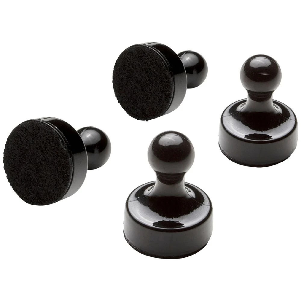 1 J.Burrows Super Strong Magnets Knob Black 4 Pack, 1 of 2