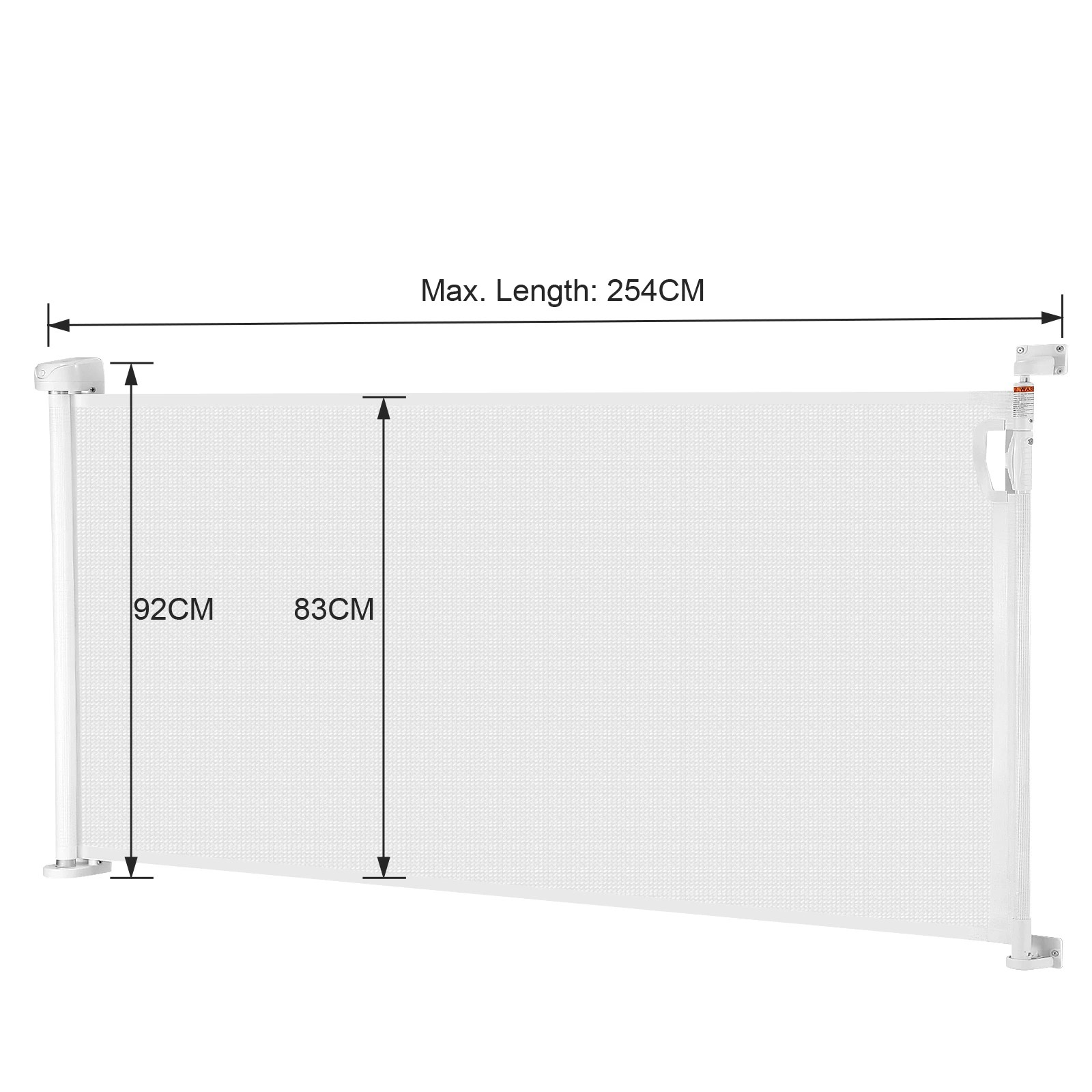 4 Pet Scene Retractable Baby Gate Safety Pet Dog Fence White, 4 of 8