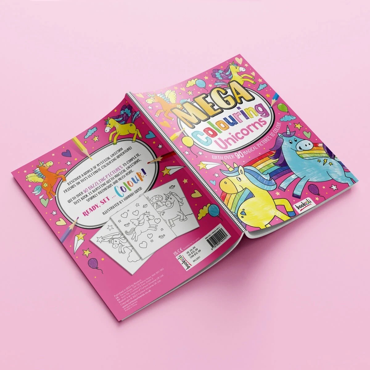 3 Mega Colouring Unicorns by Hannah Wood - Book, 3 of 4