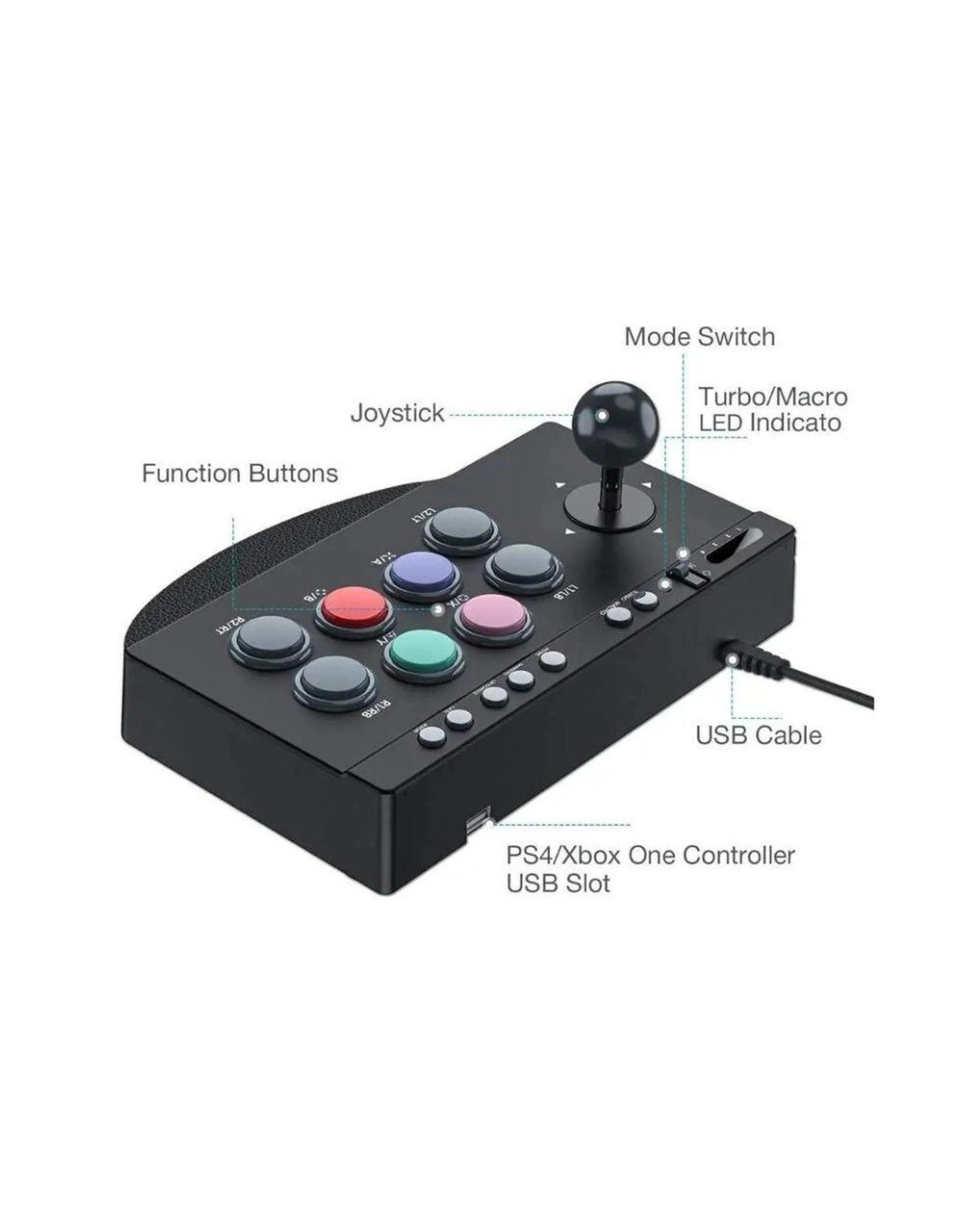 5 Multi-Platform Arcade Fight Stick Switch 1 2 PS4 Xbox Series X S PC Turbo Macro Mode Joystick Switch, 5 of 10