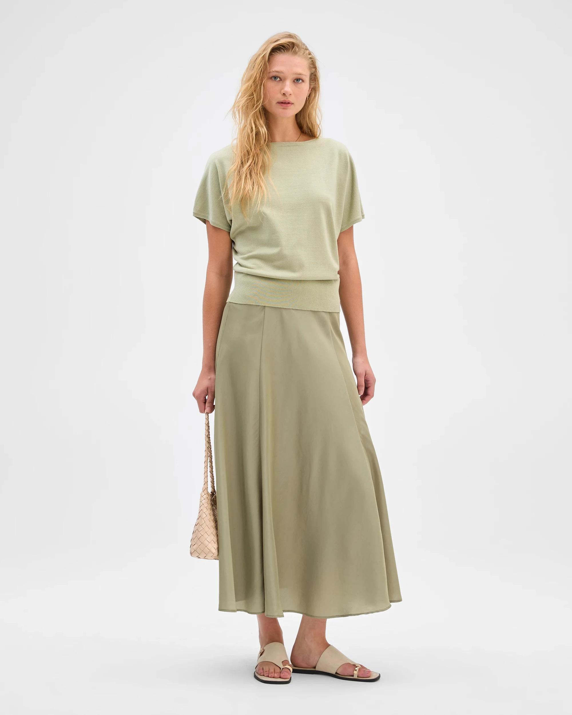 1 Preview Extended Short Sleeve Knit Top DESERT SAGE, 1 of 7