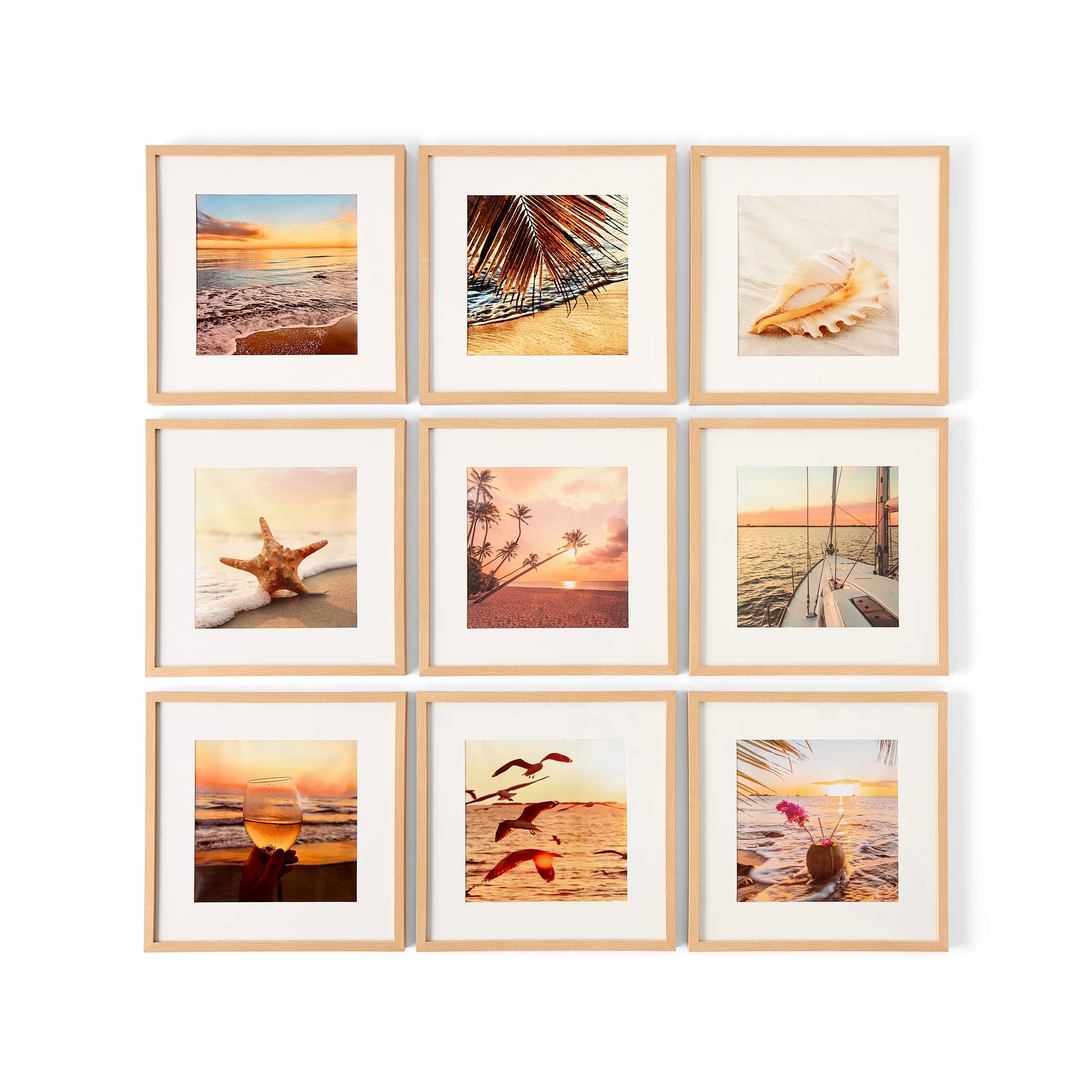 1 9 Piece Gallery Wall Frame Set - Oak, 1 of 4