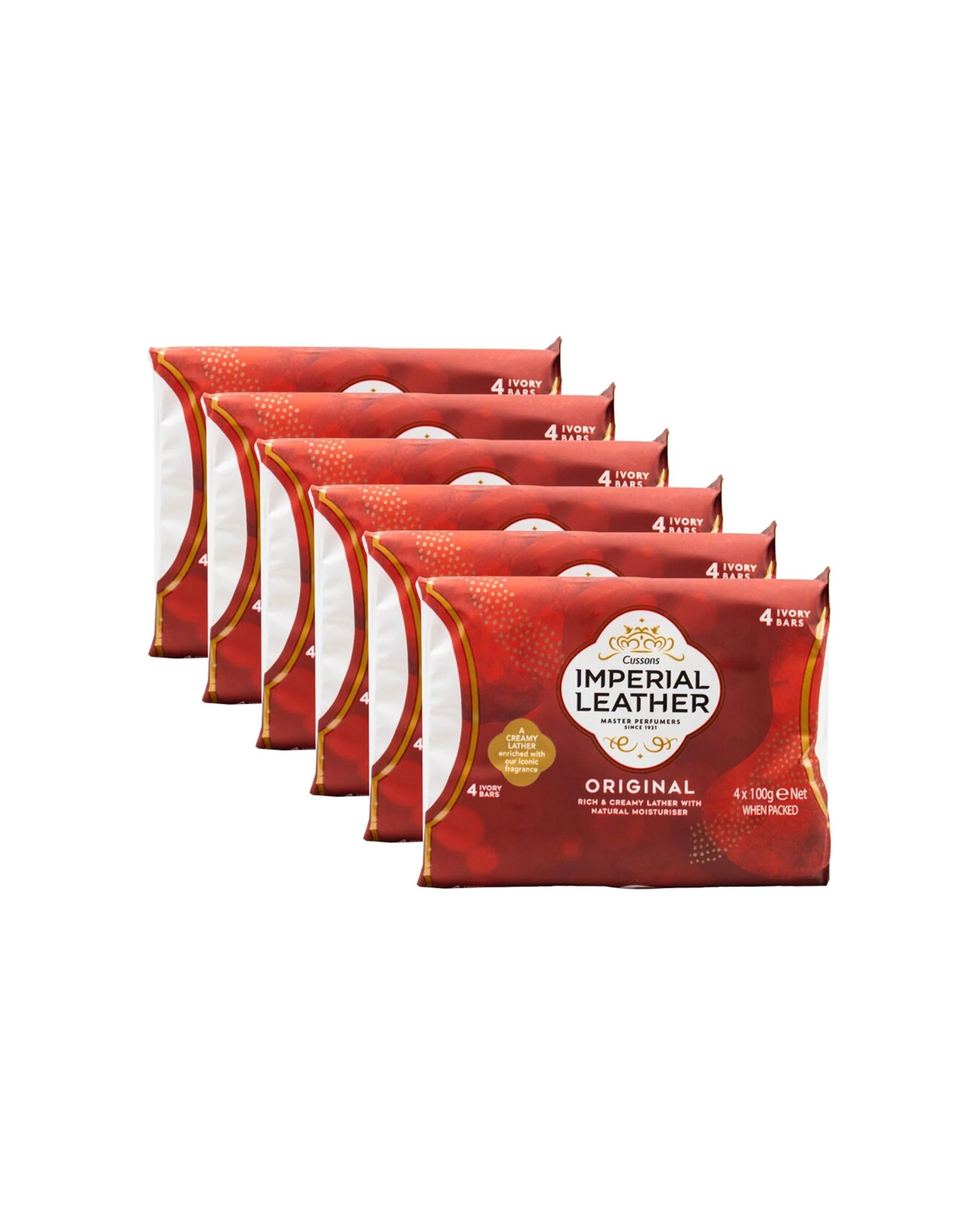 1 Imperial Leather 6x 4pc Ivory Soap Bars Original Moisturising Pack 100g - Red, 1 of 3