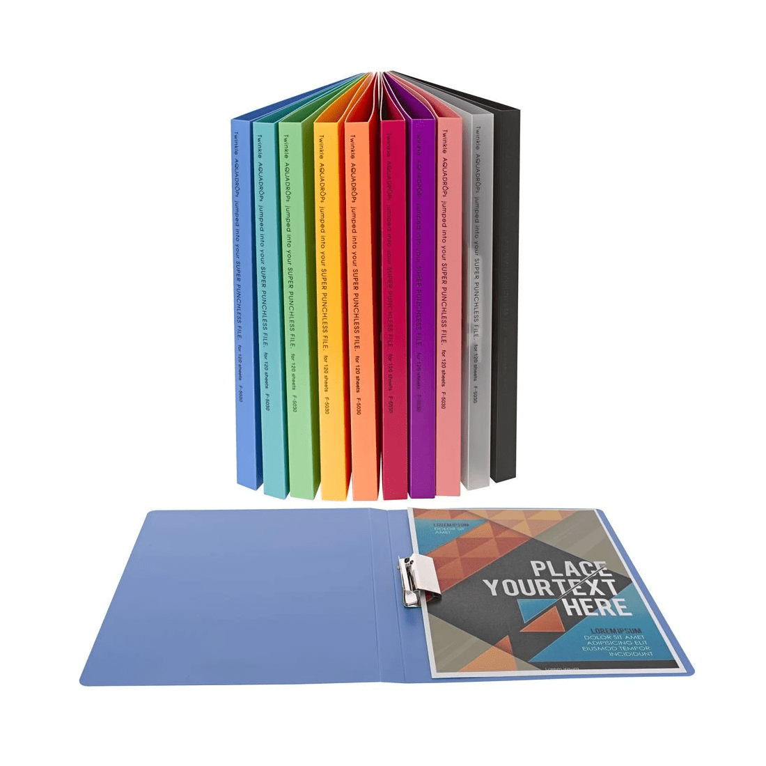 5 Aqua Drops A4 Punchless File Black, 5 of 5