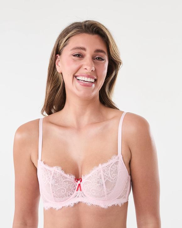 Co-ordinated Eyelash Lace Half Soft Cup Bra