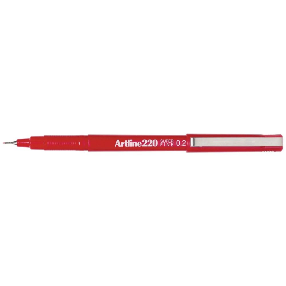 1 Artline 220 Fineliner Pen 0.2mm Red, 1 of 2