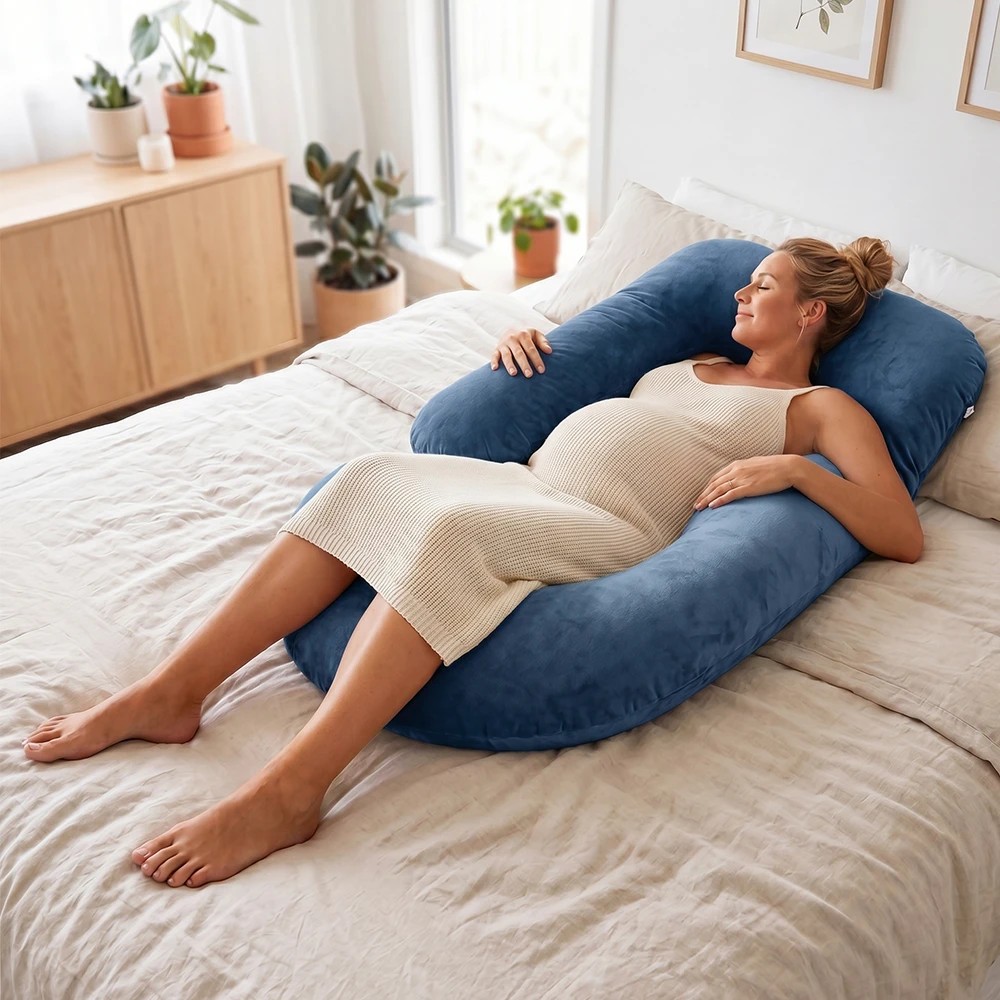 3 PlayPals Pregnancy Pillow U-shaped Maternity Sleeping Body Support 125cm - Blue, 3 of 3