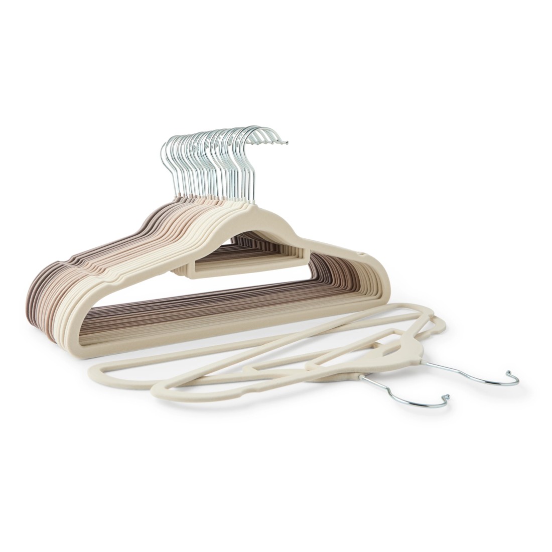 5 30 Pack Flocked Hangers - Beige, 5 of 8
