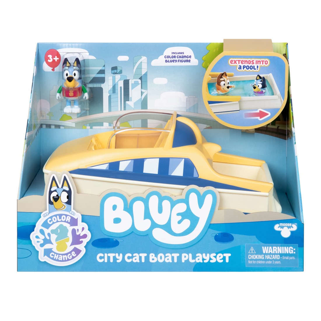 1 Bluey CityCat Boat Playset with Color-Change Figure, 1 of 9