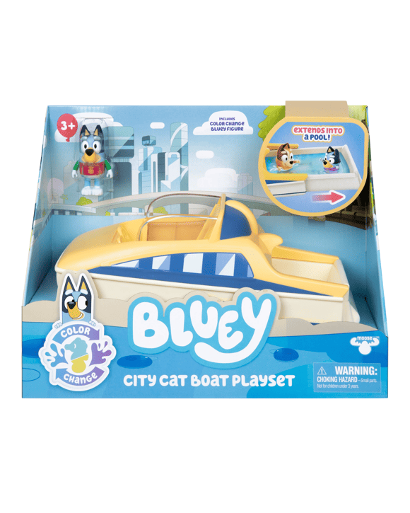Bluey CityCat Boat Playset with Color-Change Figure