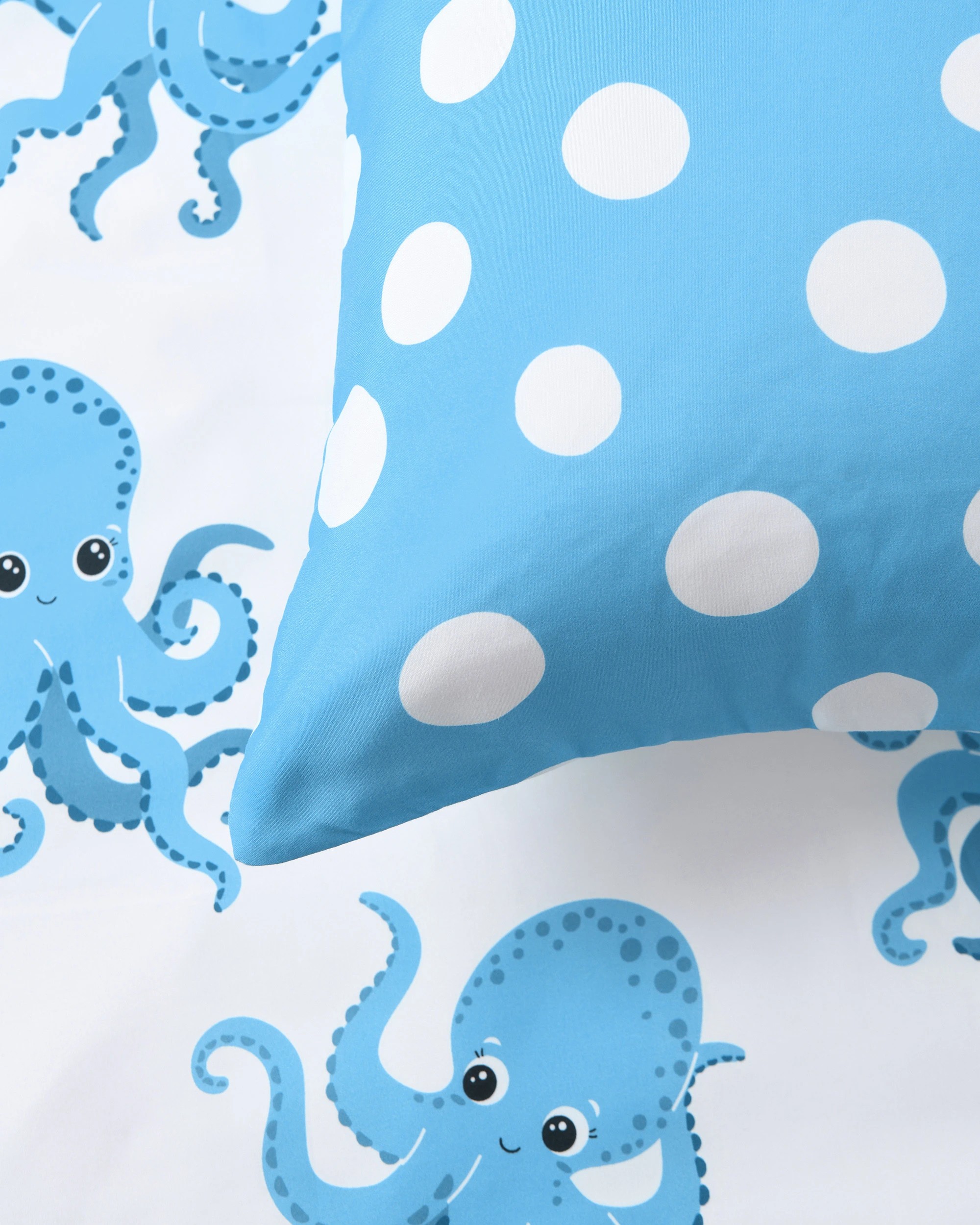 5 Jack & Ava Ollie the Octopus Kids Reversible Quilt Cover Set - King Single Bed - Blue, 5 of 10