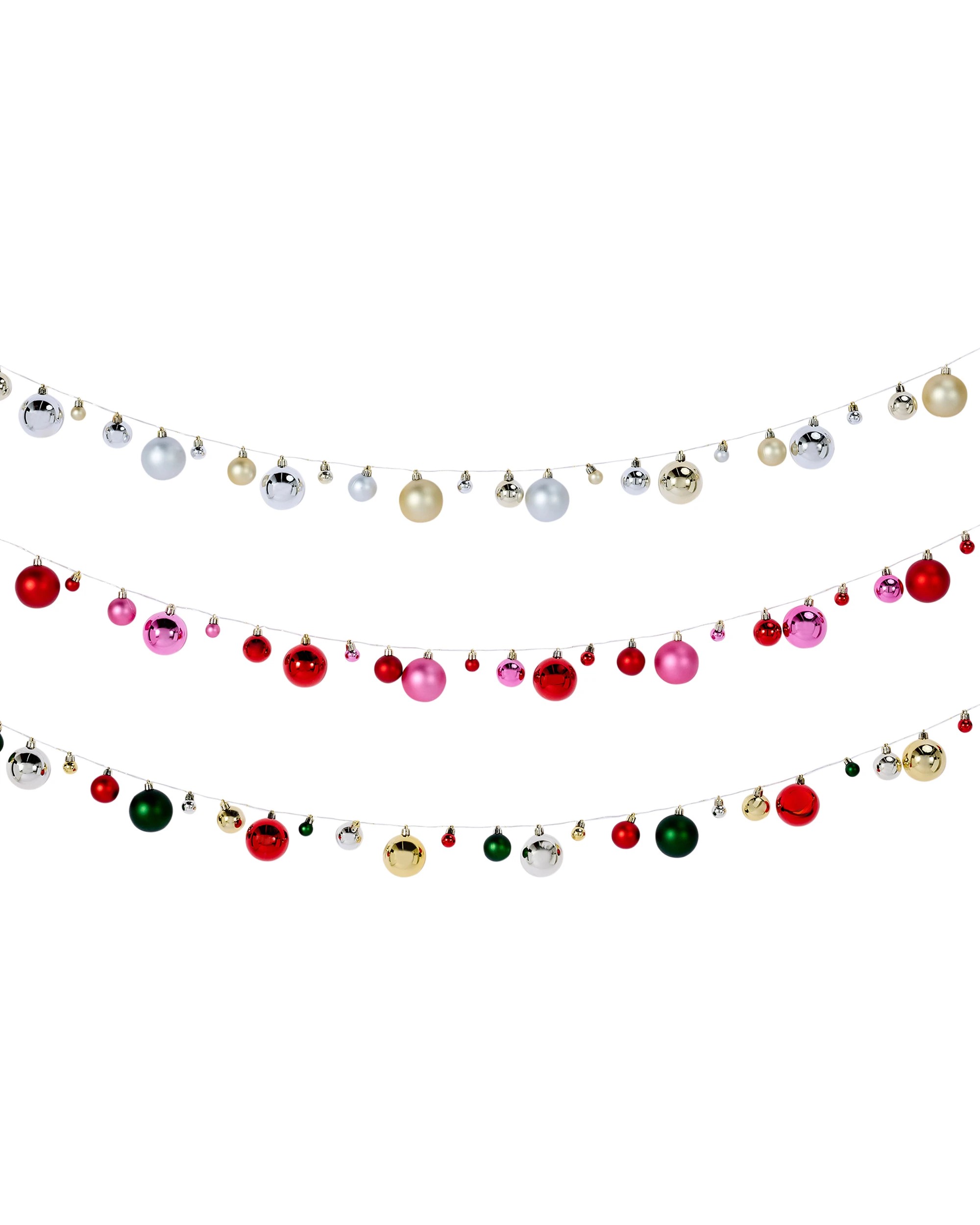 2 1.9m Battery Operated LED Light Up Bauble Garland - Assorted, 2 of 6