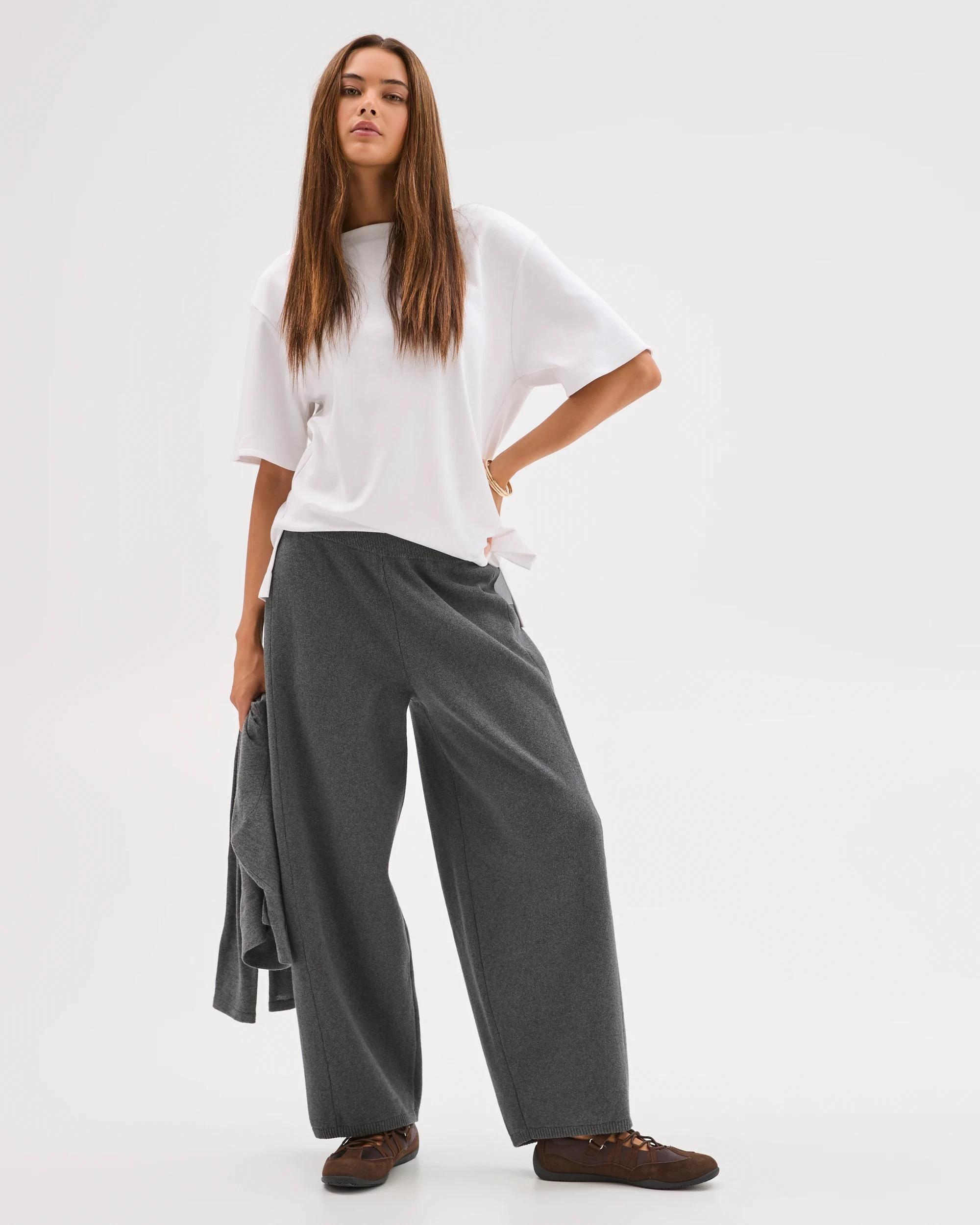 3 Lily Loves Australian Cotton Blend Lounge Knit Pants SHADOW MARLE, 3 of 7