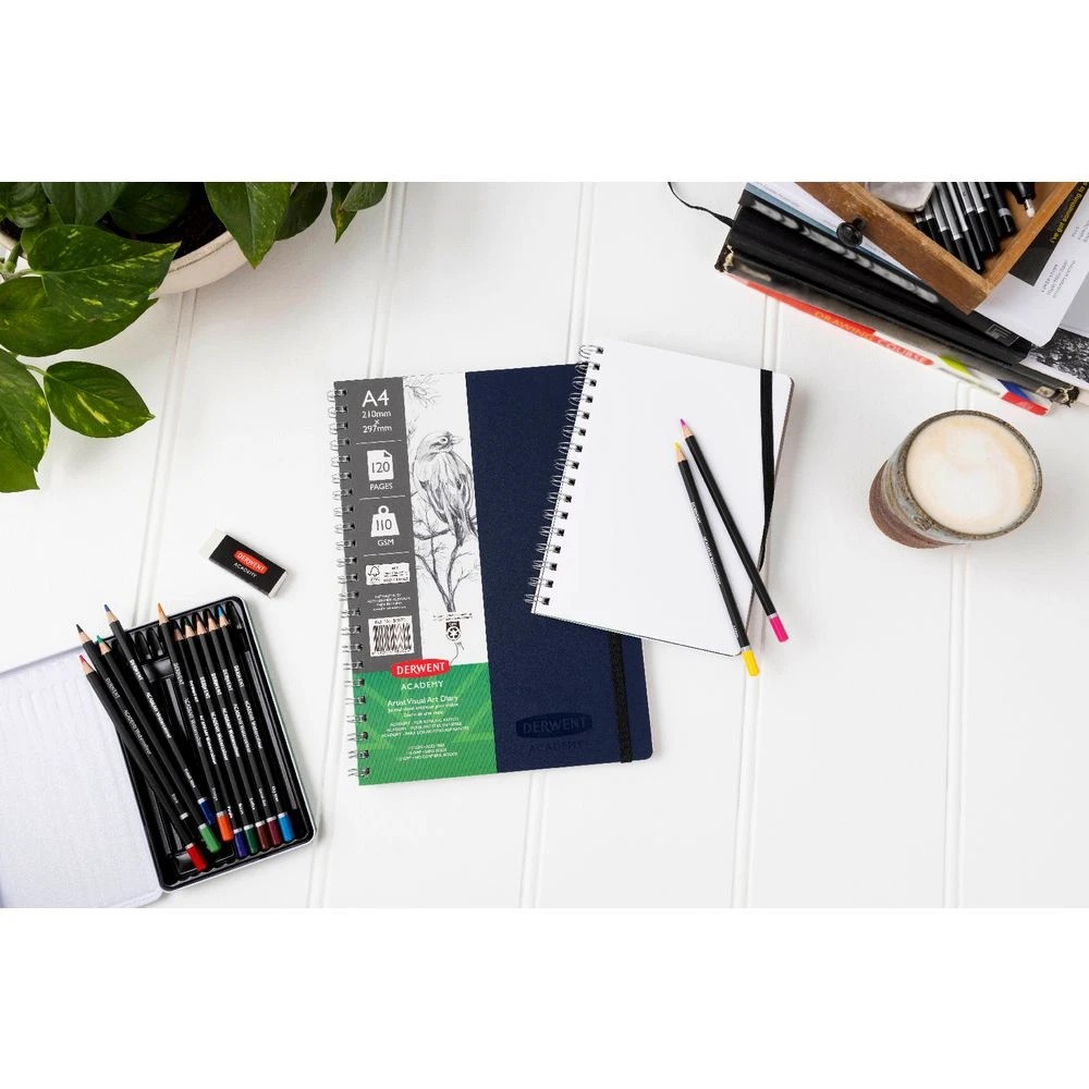 6 Derwent Academy A4 Visual Art Diary Portrait 120 Page Navy, 6 of 6